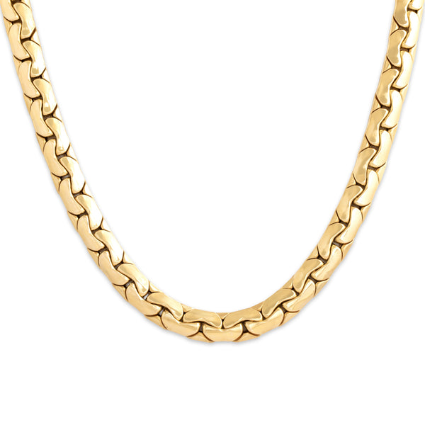 Vintage Italian 18k Yellow Gold .53cttw Dark Blue Sapphire Link Necklace 18