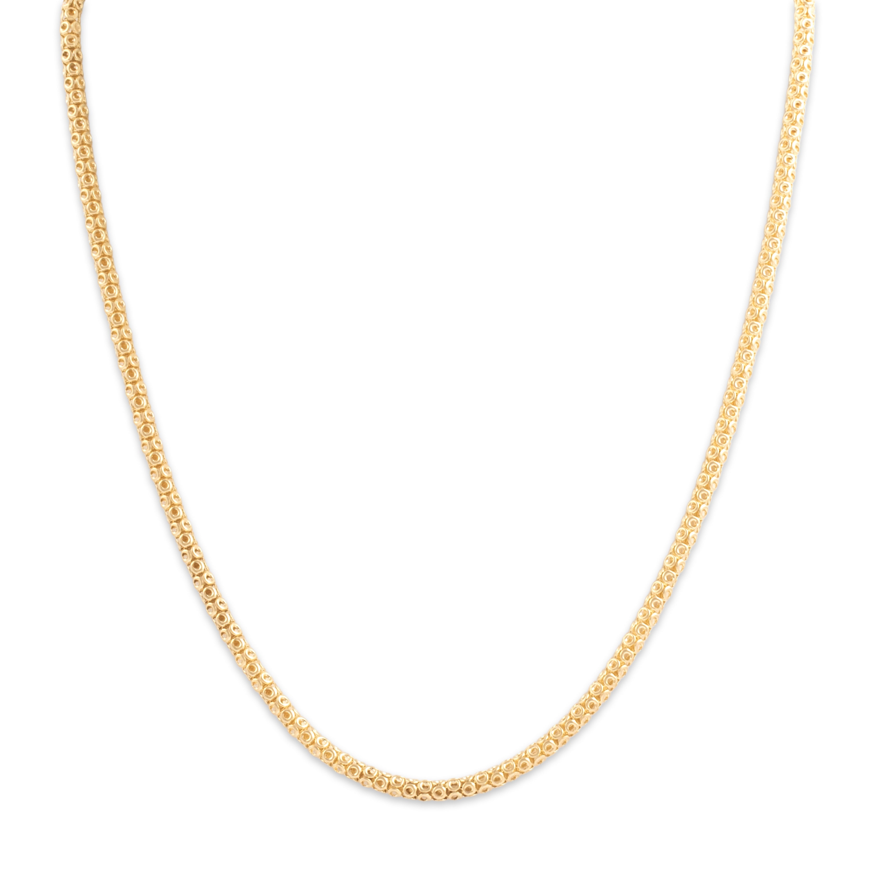 Vintage 14k Yellow Gold 3mm Chic Open Circle Link Chain - Close-up view