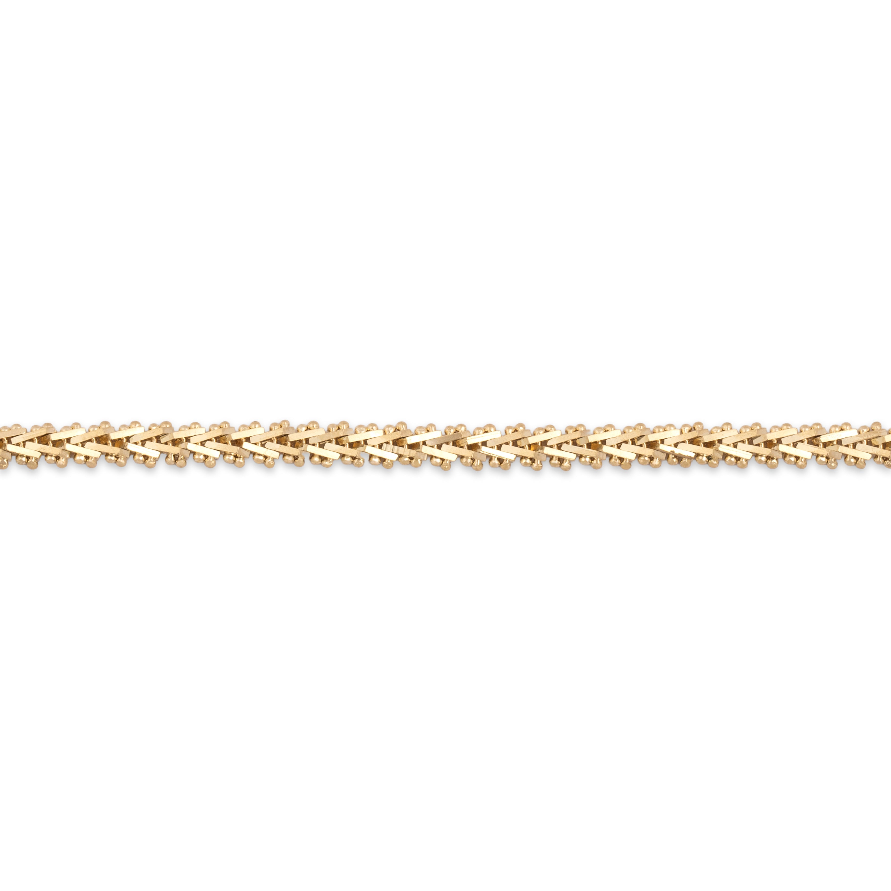 Vintage 14k Yellow Gold Stackable Geometric Link Bracelet - Close-up view