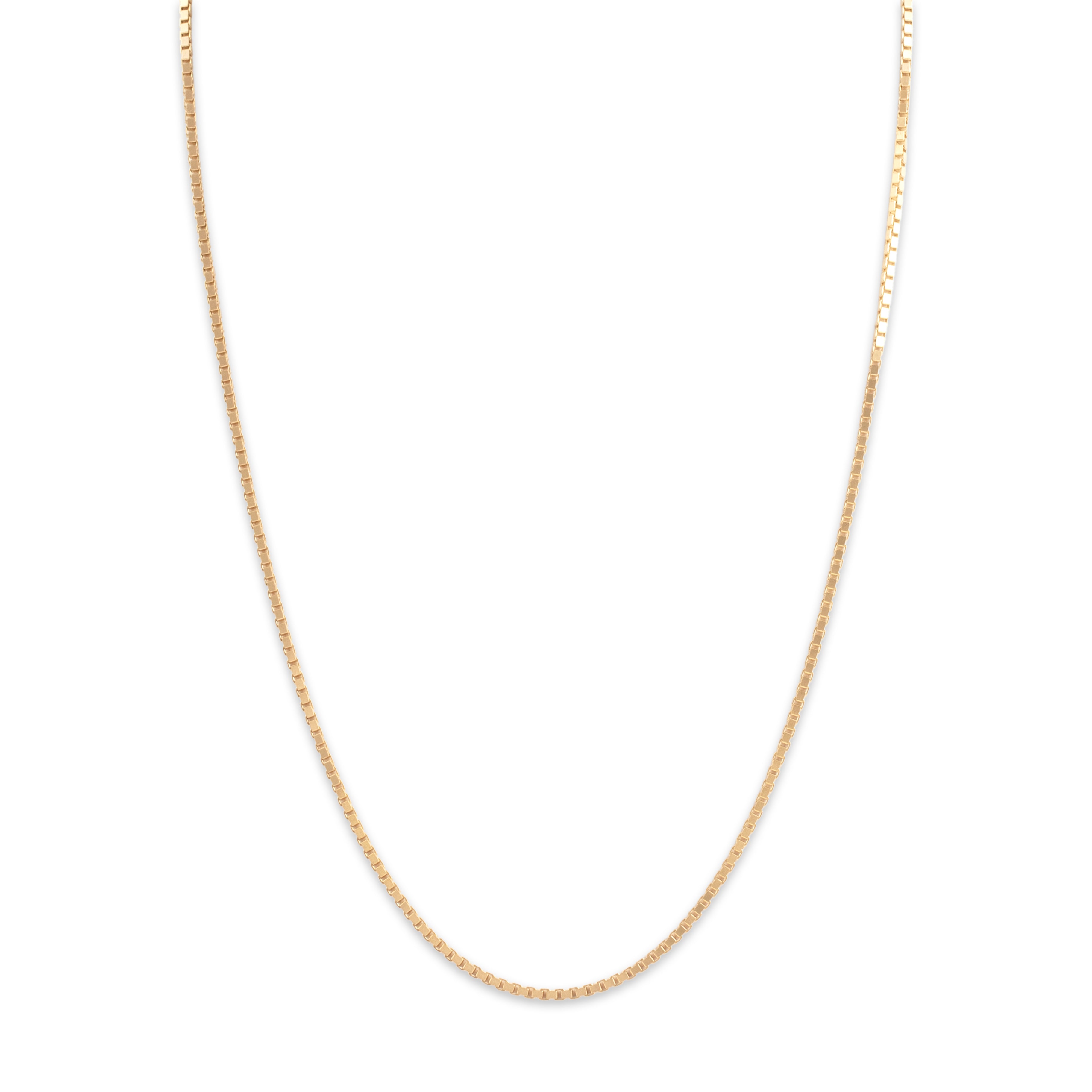 Vintage 14k Yellow Gold 1.6mm Dimensional Box Chain - Close-up view