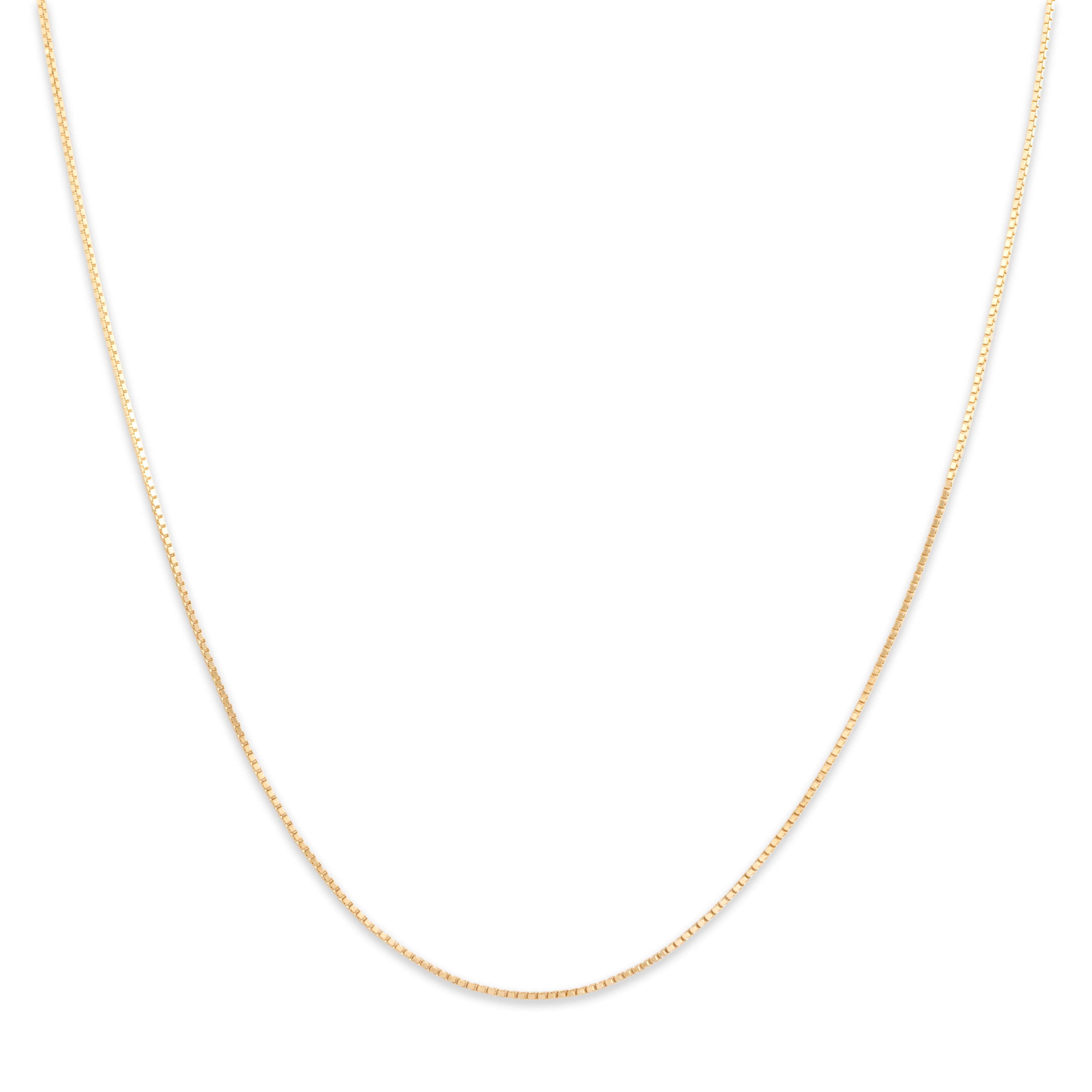 Vintage 14k Yellow Gold .7mm Delicate Box Chain - Close-up view