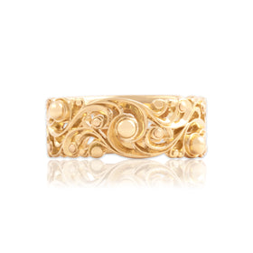 Vintage 18k Yellow Gold Lovely Swirling Open Band Ring 6.50