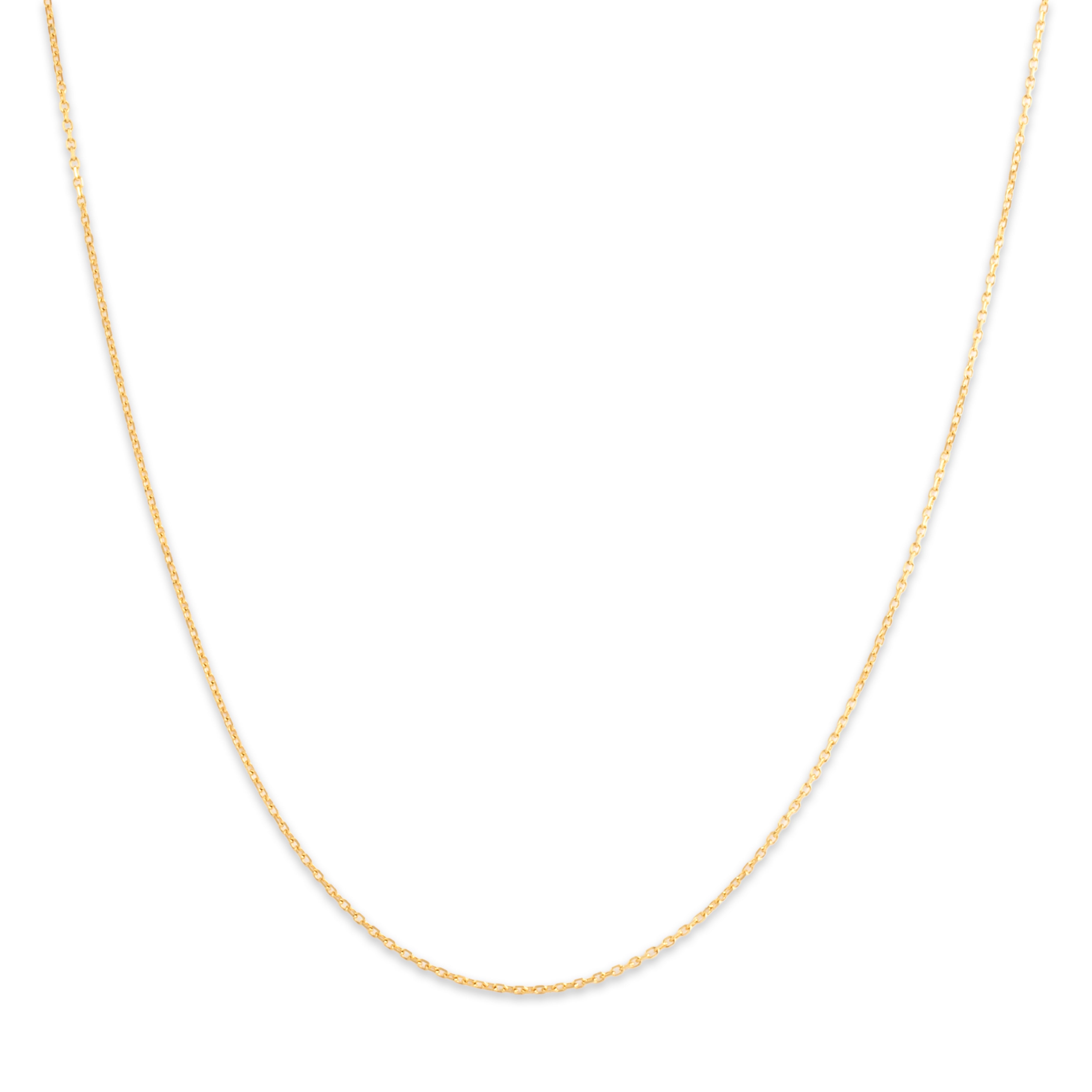 Estate 14k Yellow Gold .85mm Dainty Cable Chain - Close-up view