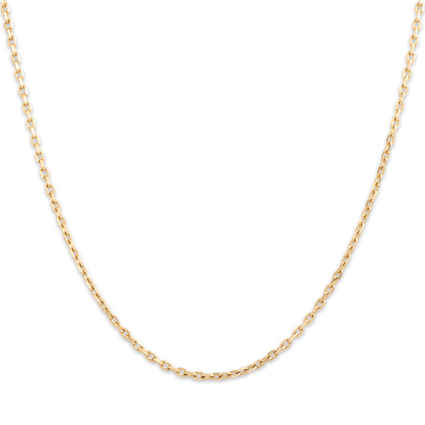 Vintage Peruvian 14k Yellow Gold 1.75mm Classic Cable Chain 18