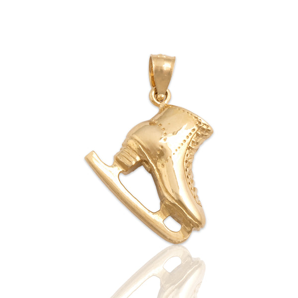 Vintage 14k Yellow Gold Graceful Ice Skate Charm / Pendant