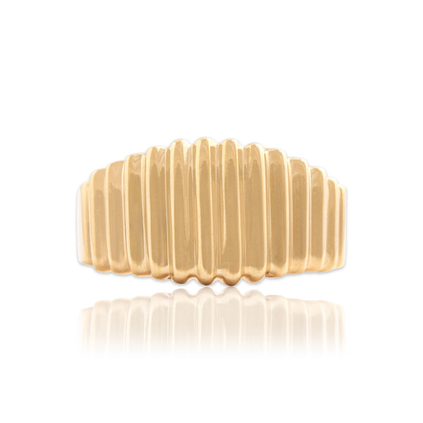 Vintage 14k Yellow Gold Graduated Ribbed Band Ring 5.50