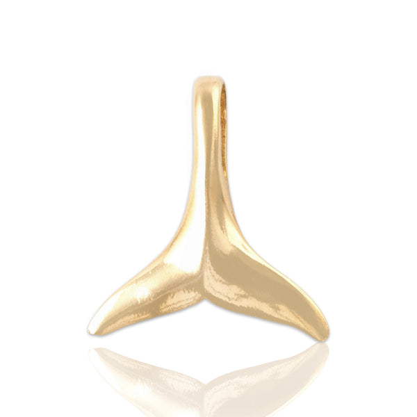 Vintage 14k Yellow Gold Gleaming Aquatic Whale Tail Pendant