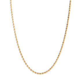 Vintage 14k Yellow Gold 2.25mm Classic Rope Chain 16.25"