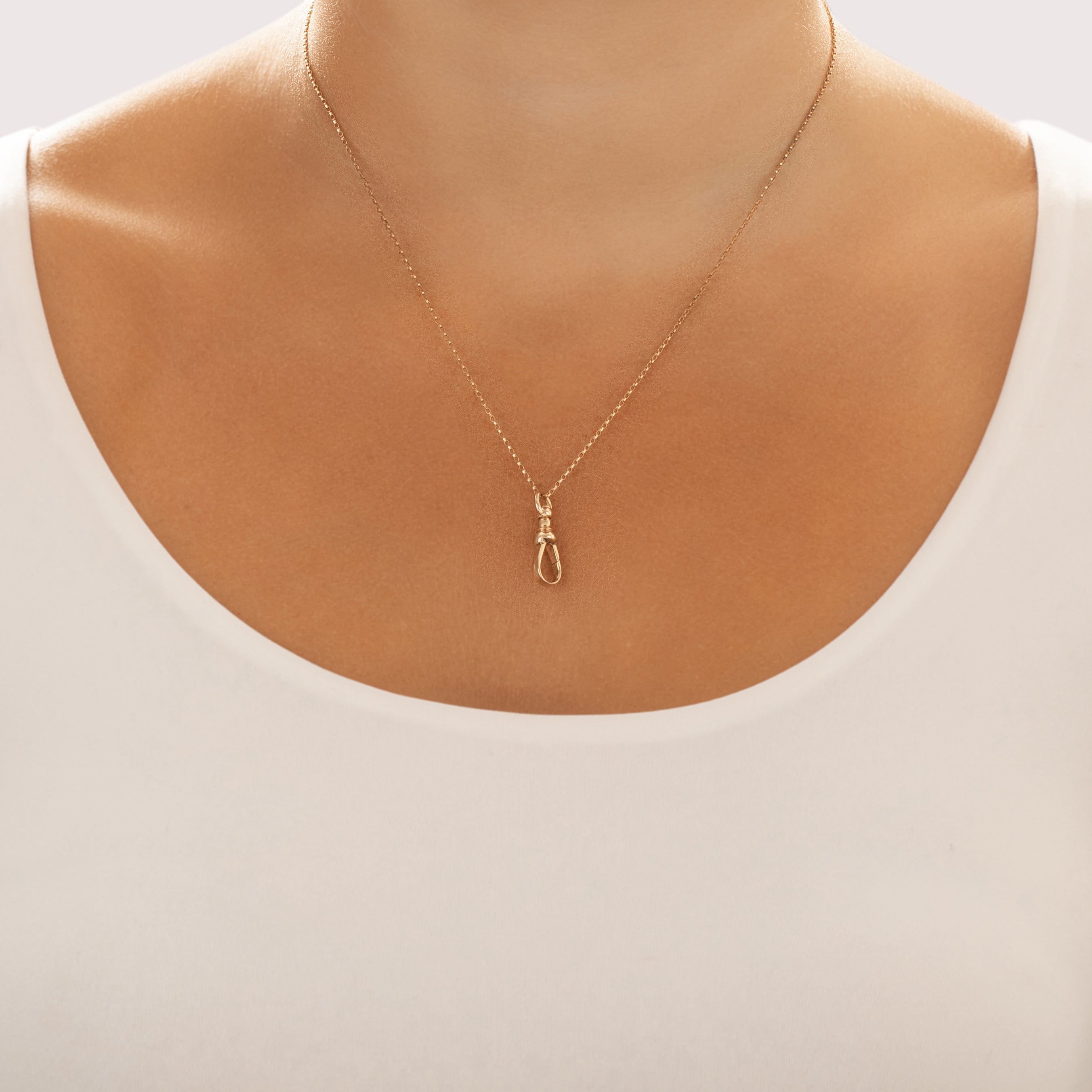 Antique 10k Yellow Gold Functional Dog Clip Charm Holder Charm / Pendant - On model view