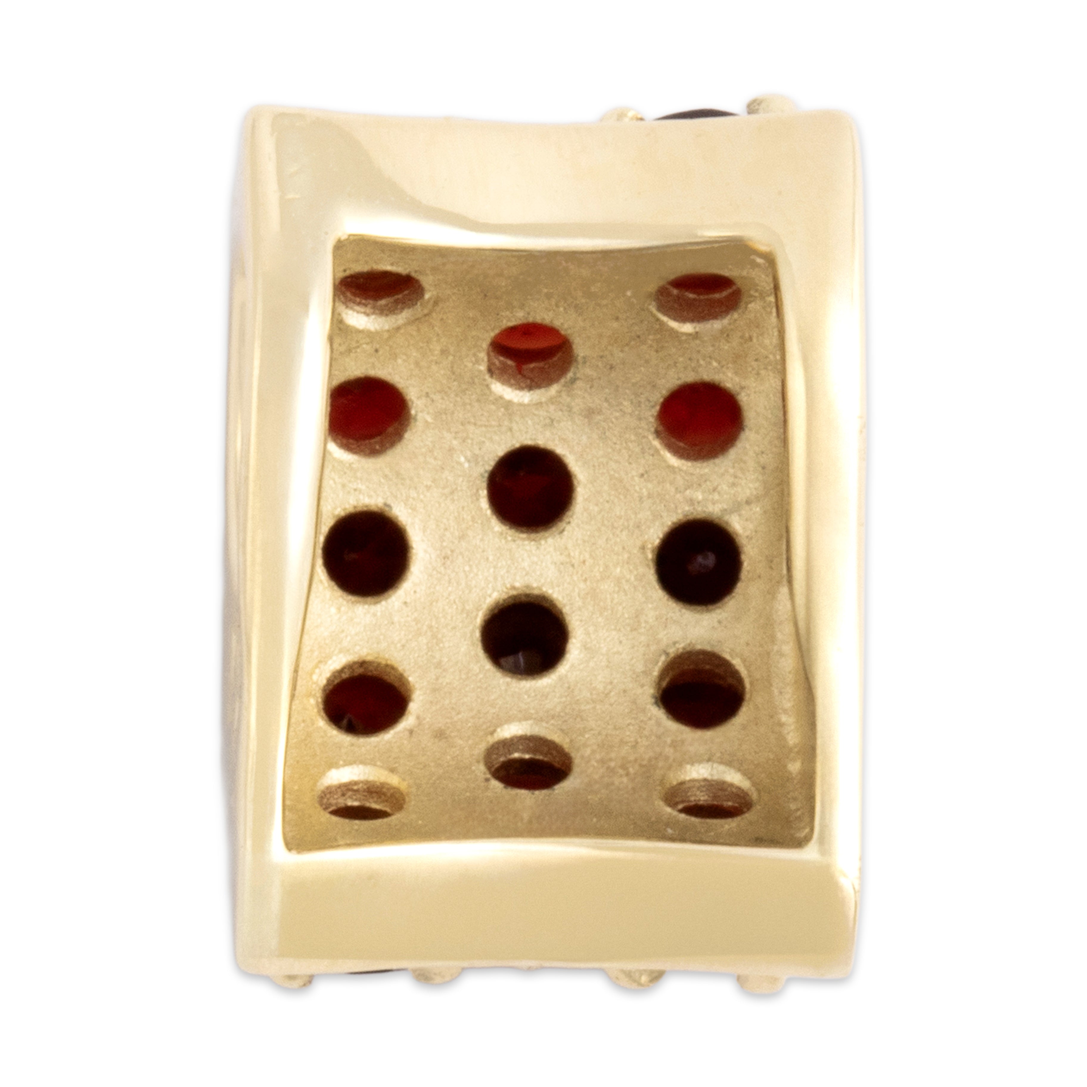 Vintage 14k Yellow Gold .68cttw Garnet Bold Spiked Slide Pendant - Back view