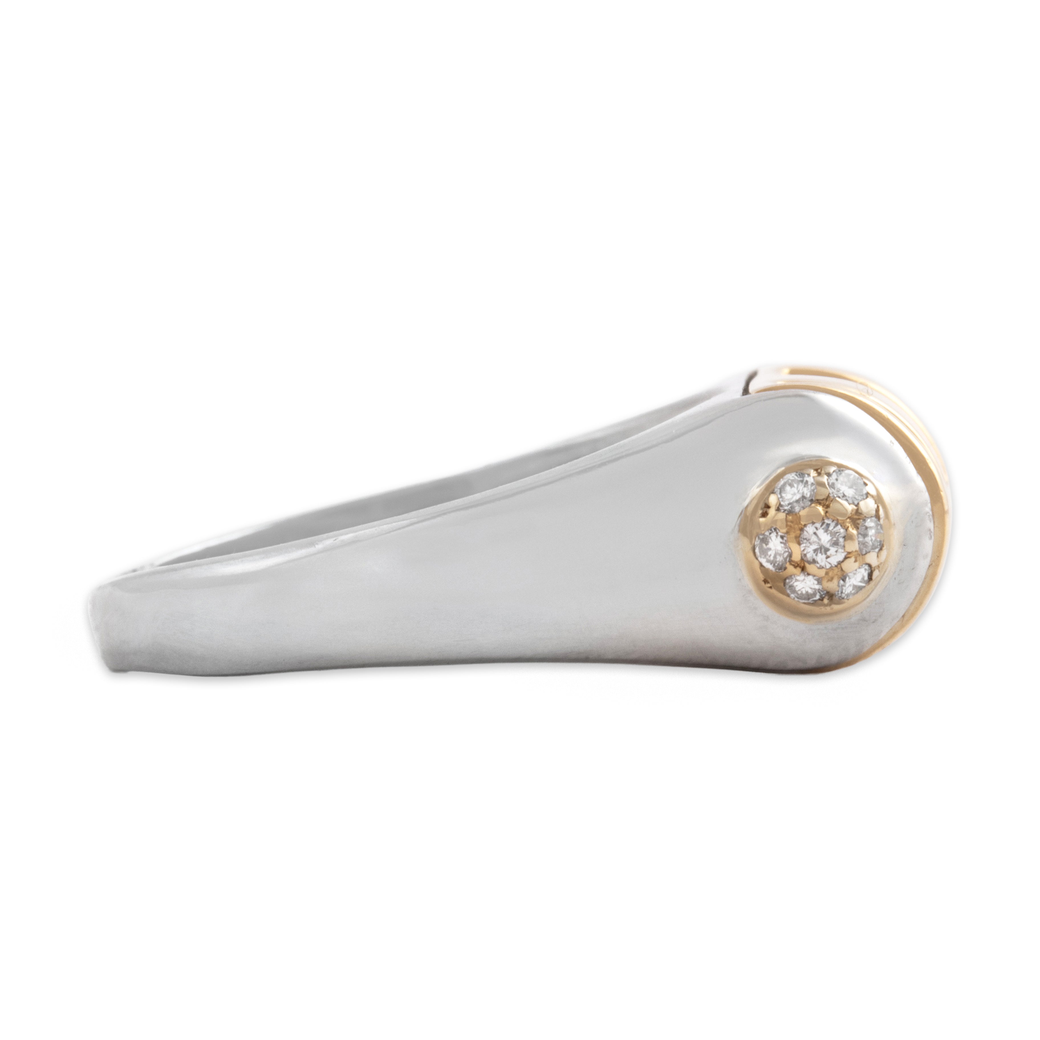 Vintage Platinum & 18k Yellow Gold Blue Sapphire Ruby Diamond Unusual Bar Overlay Ring - Side view