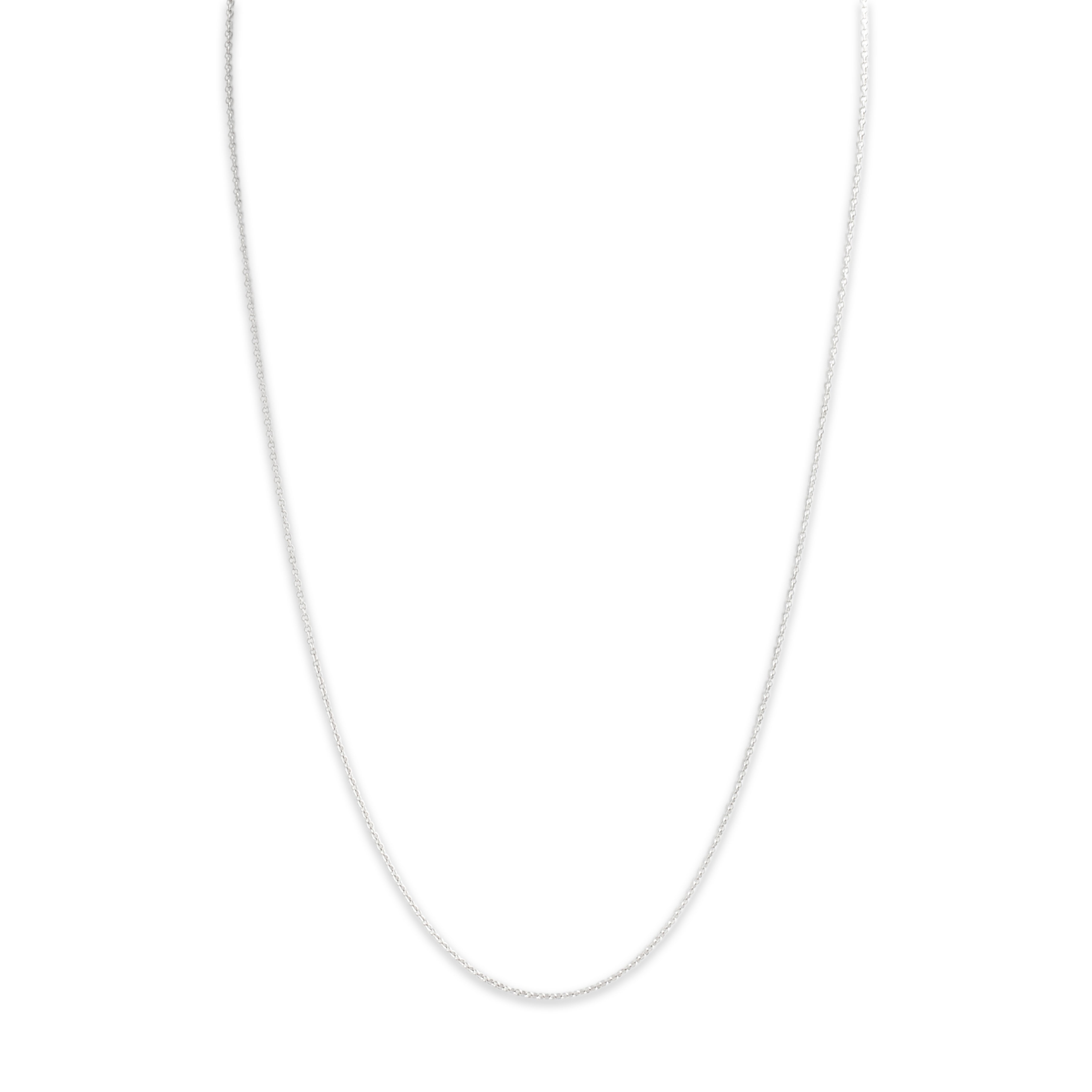Vintage 14k White Gold 1.2mm Sleek Everyday Cable Adjustable Chain - detail view #1