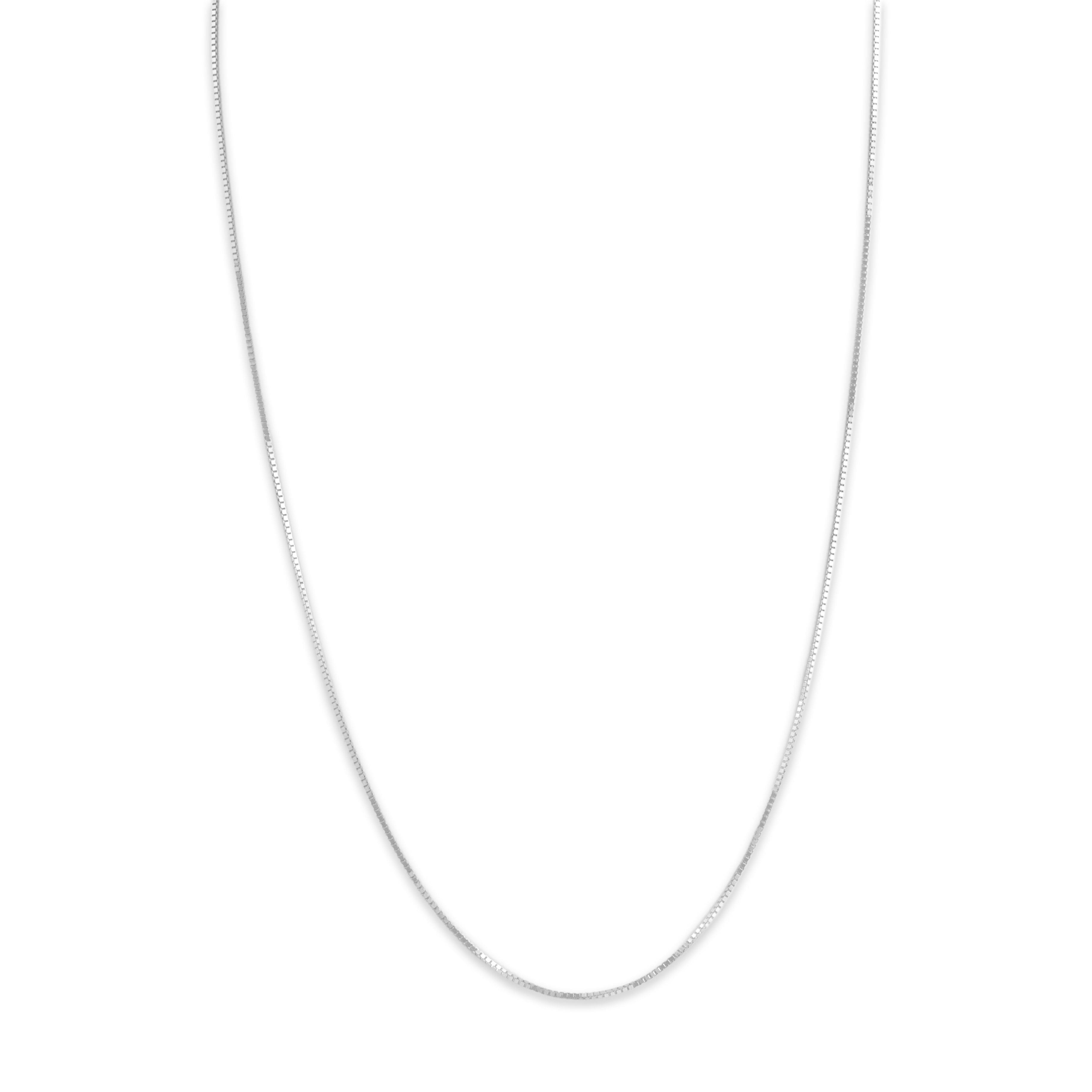 Vintage Italian 14k White Gold .8mm Sleek Box Chain - detail view #1