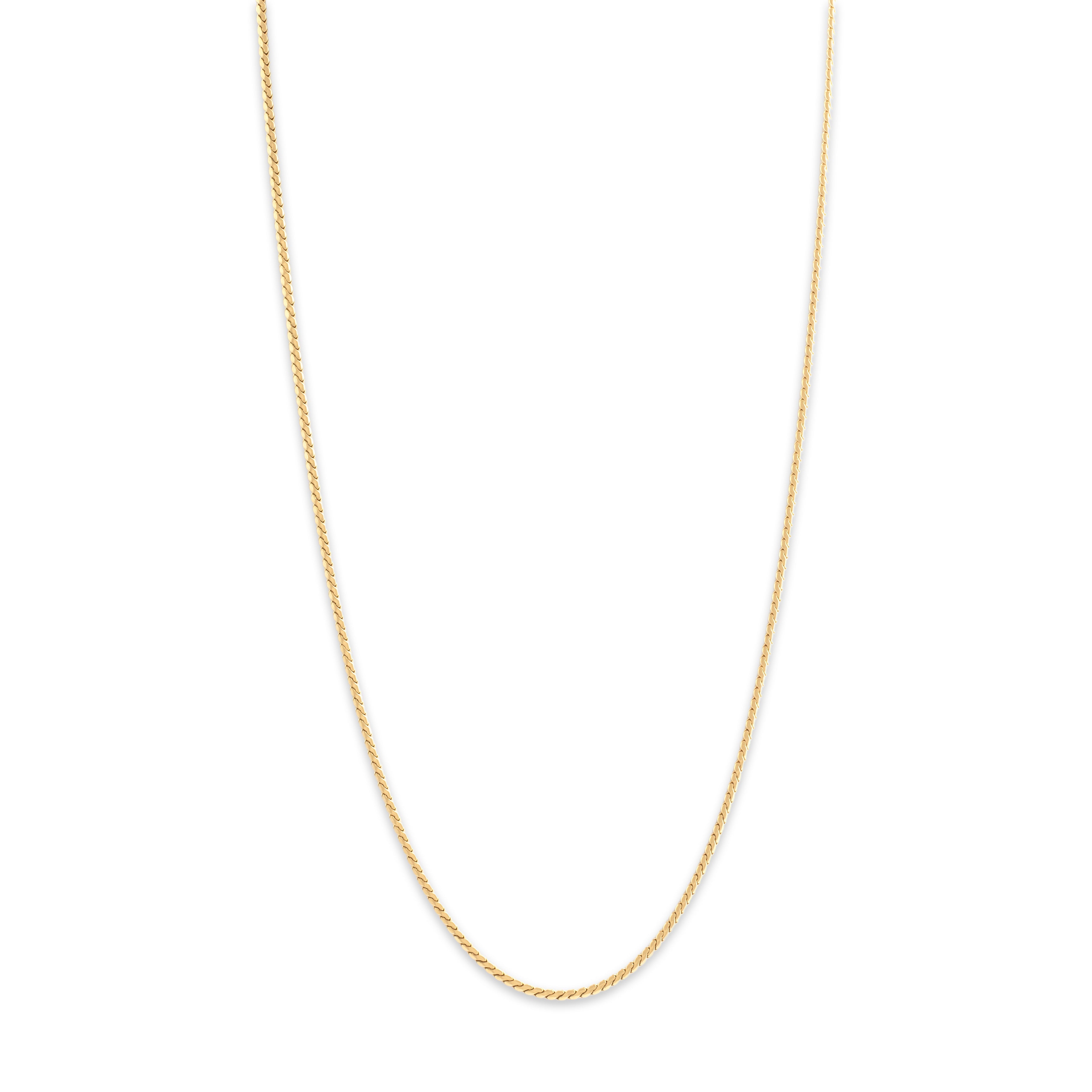 Vintage Substantial 18k Yellow Gold 1.8mm Serpentine Link Chain - detail view #1