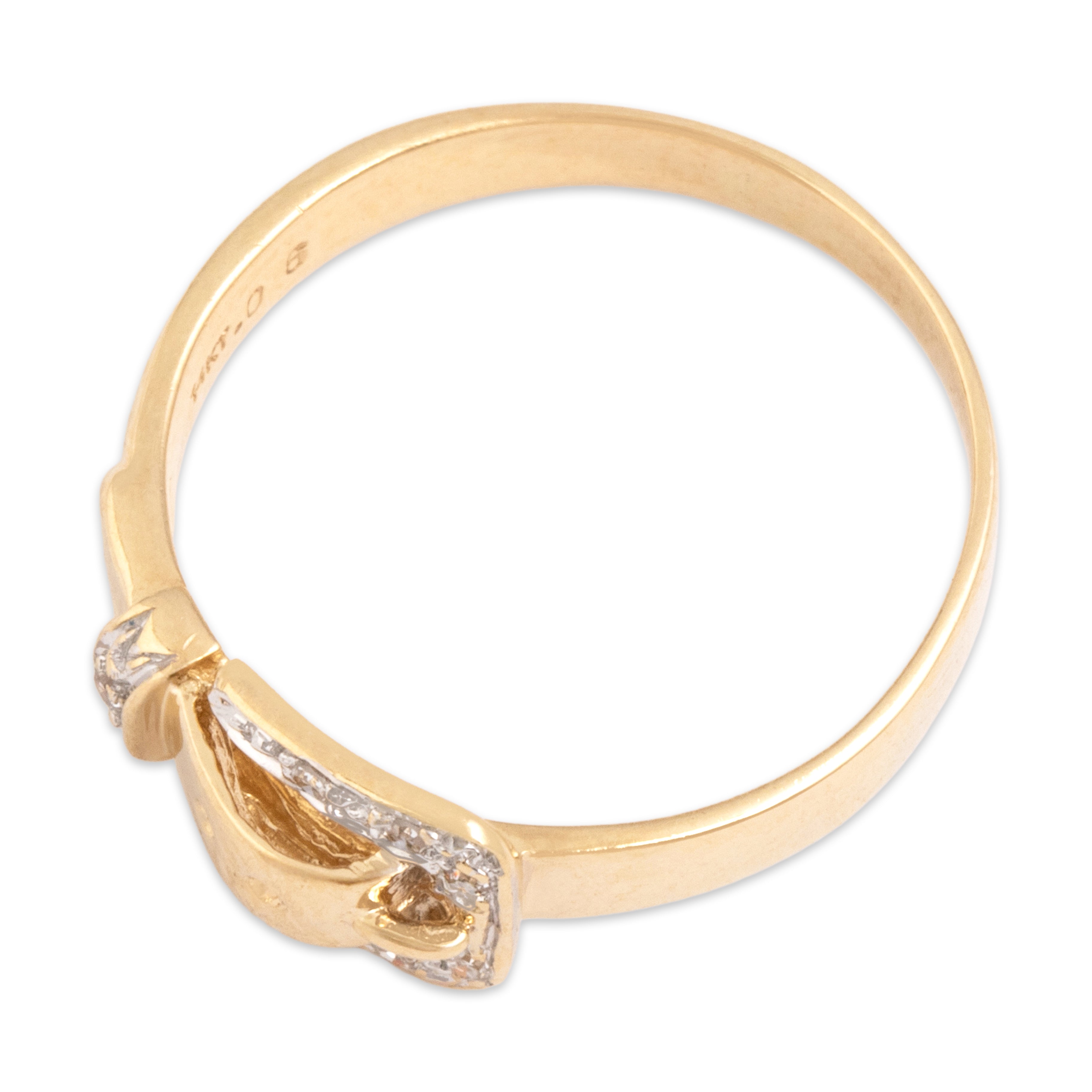 Vintage 14k Yellow & White Gold [Custom Carat] Chic Buckle Band Ring - Overall view