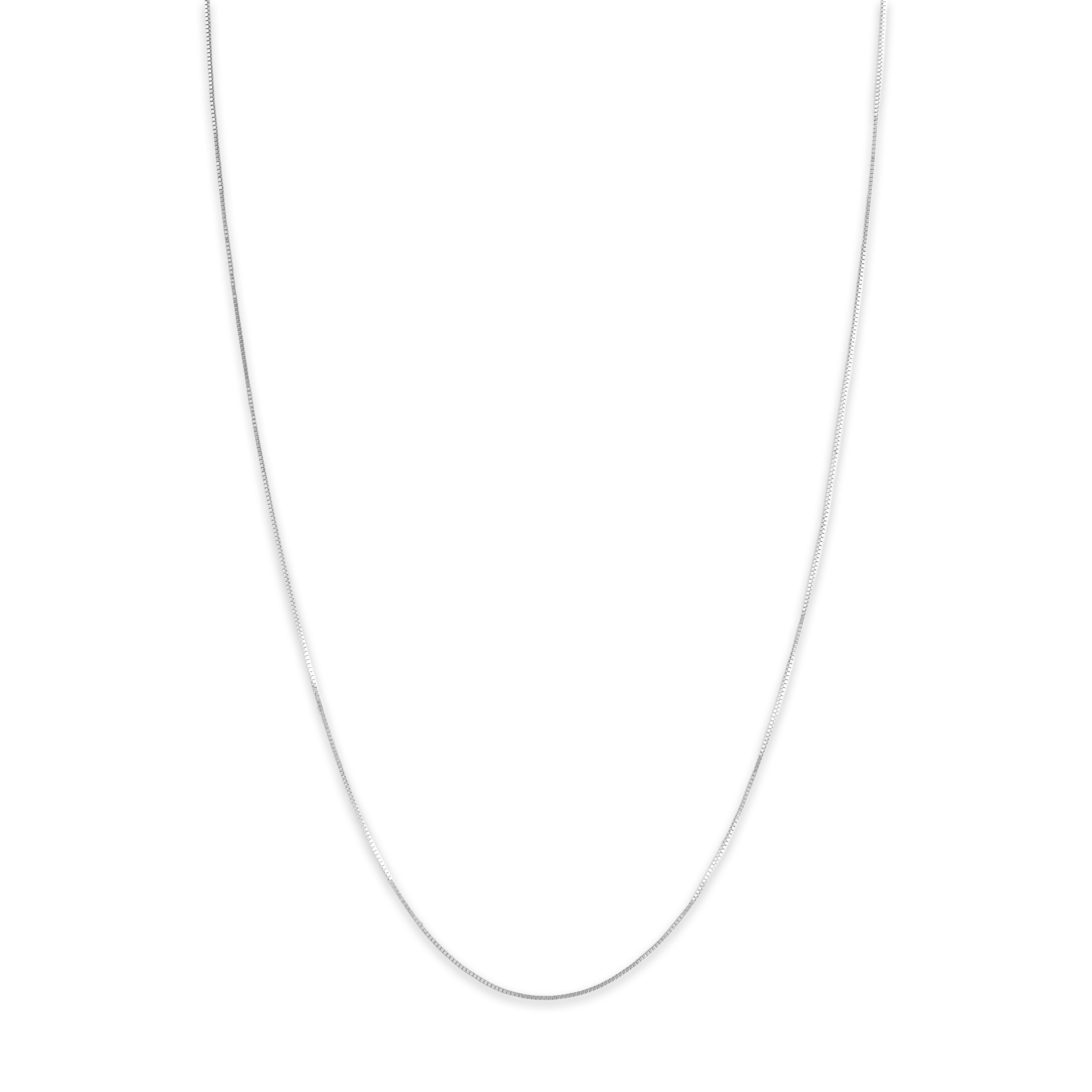 Vintage Italian 14k White Gold Dainty Box Necklace - detail view #1
