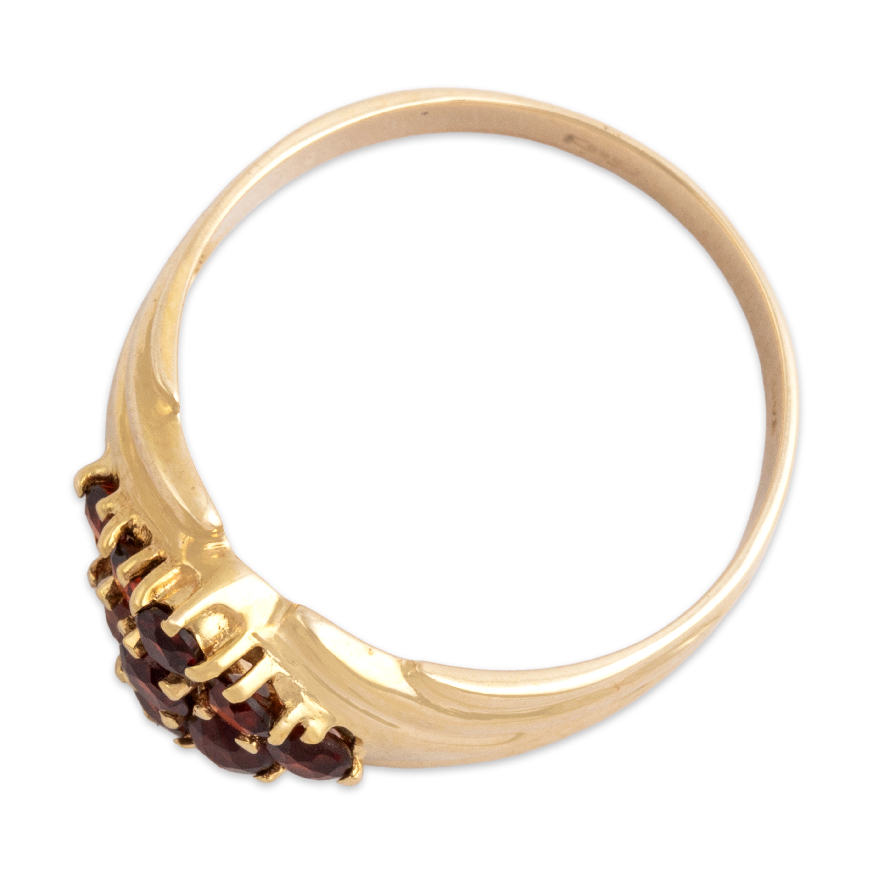 Vintage 14k Yellow Gold .72cttw Garnet Accented Rhombus Cluster Ring - Overall view