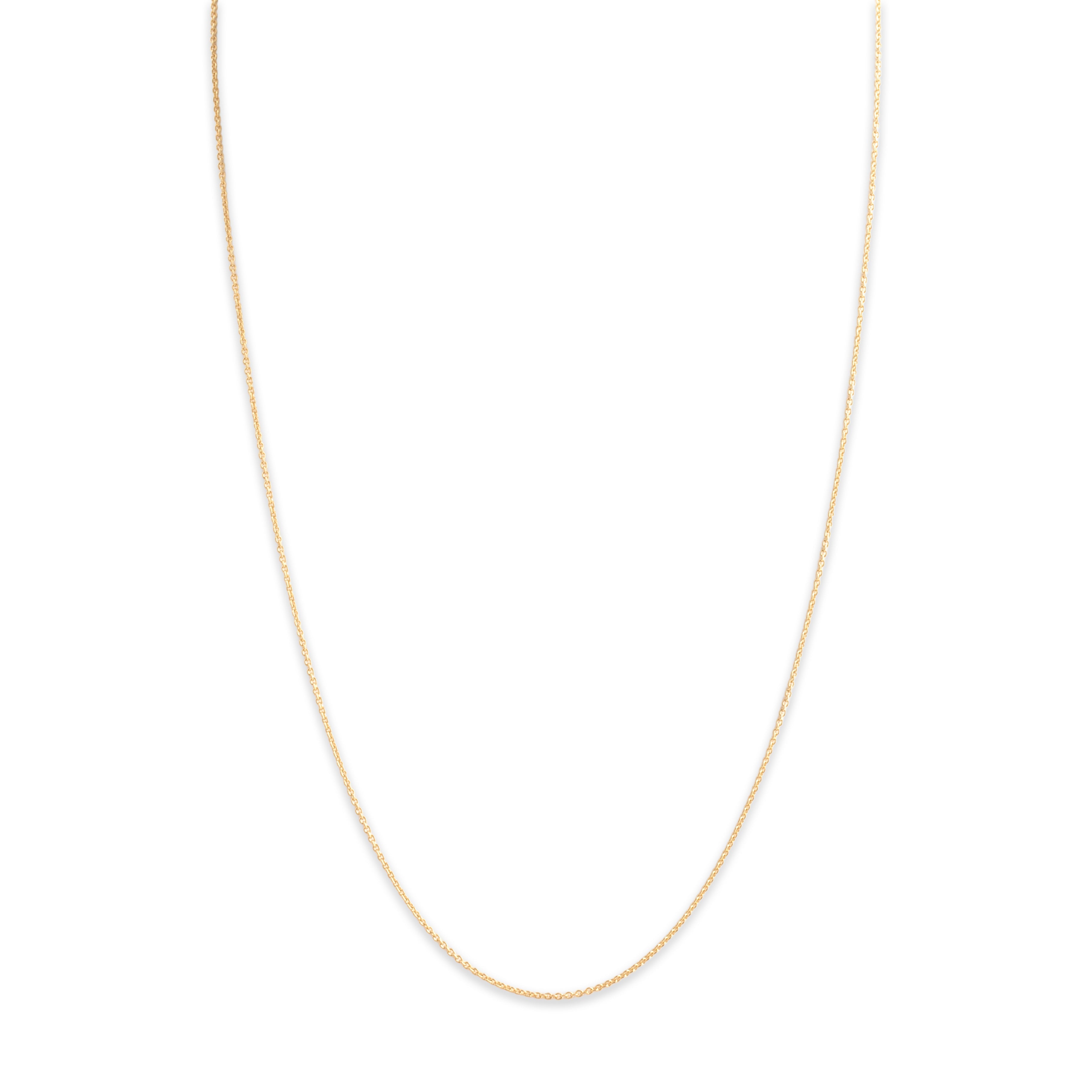 Estate Italian 18k Yellow Gold 1mm Delicate Round Cable Chain - detail view #1