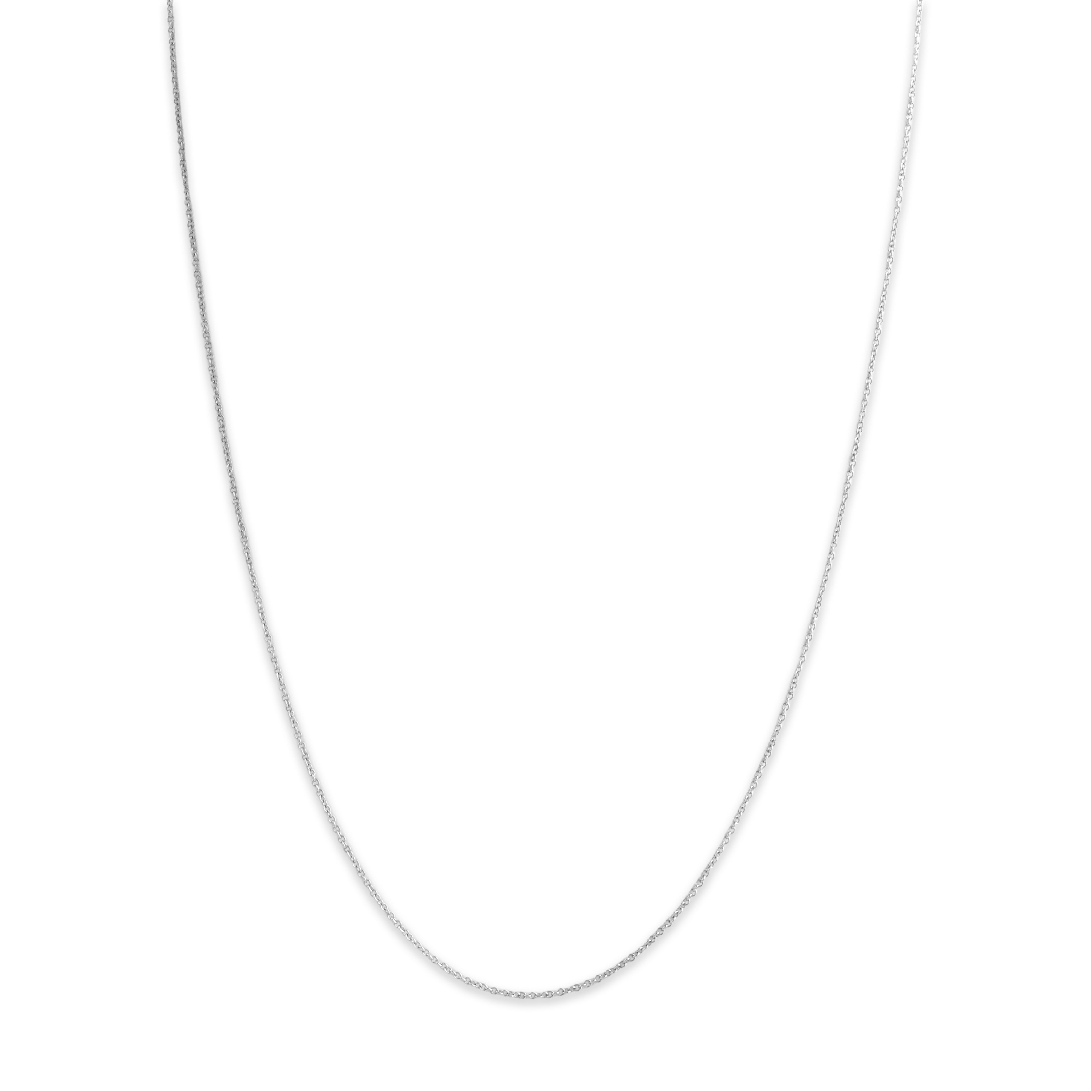Vintage 14k White Gold 1mm Dainty Cable Chain - detail view #1