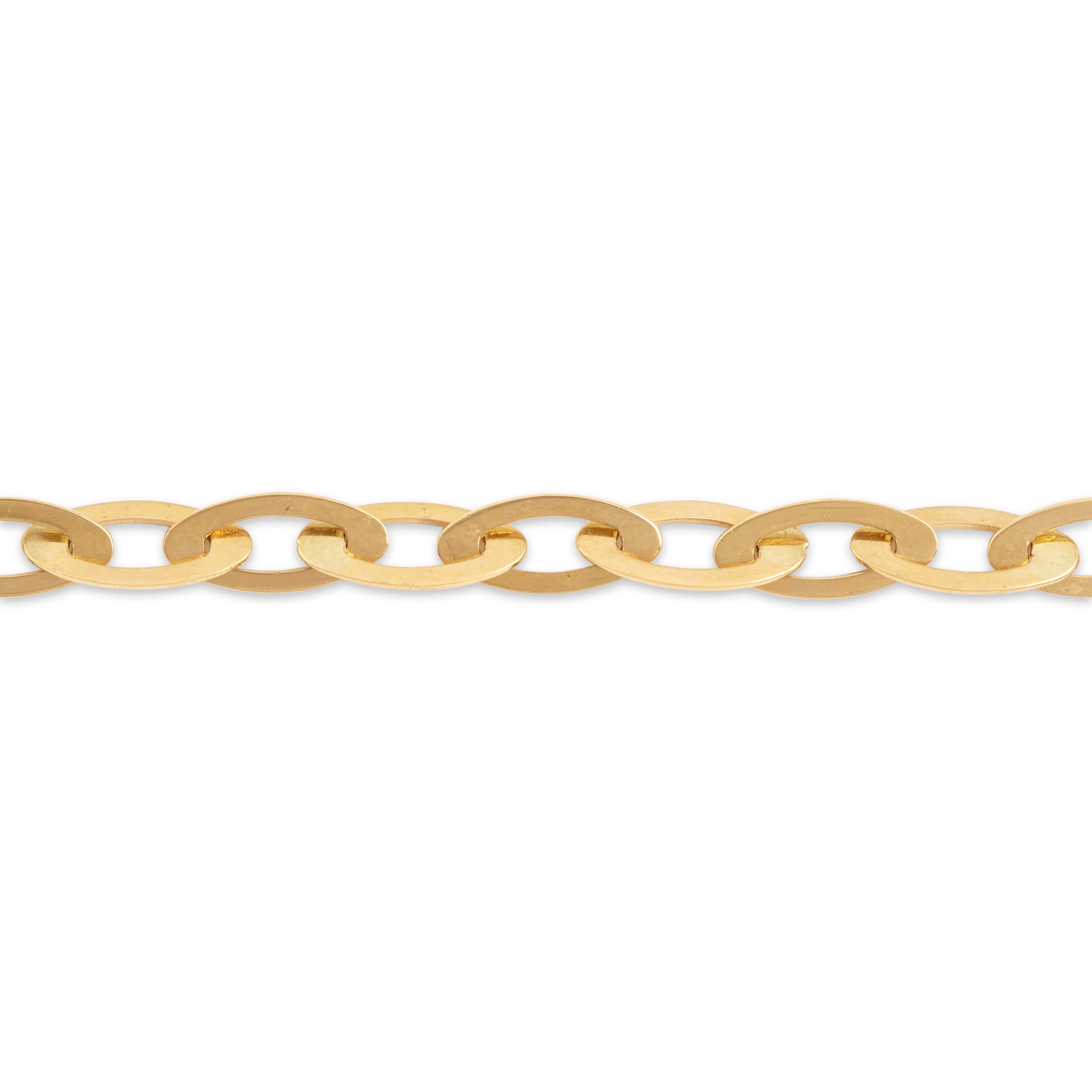 Vintage 18k Yellow Gold Sleek Oval Link Bracelet - detail view #1