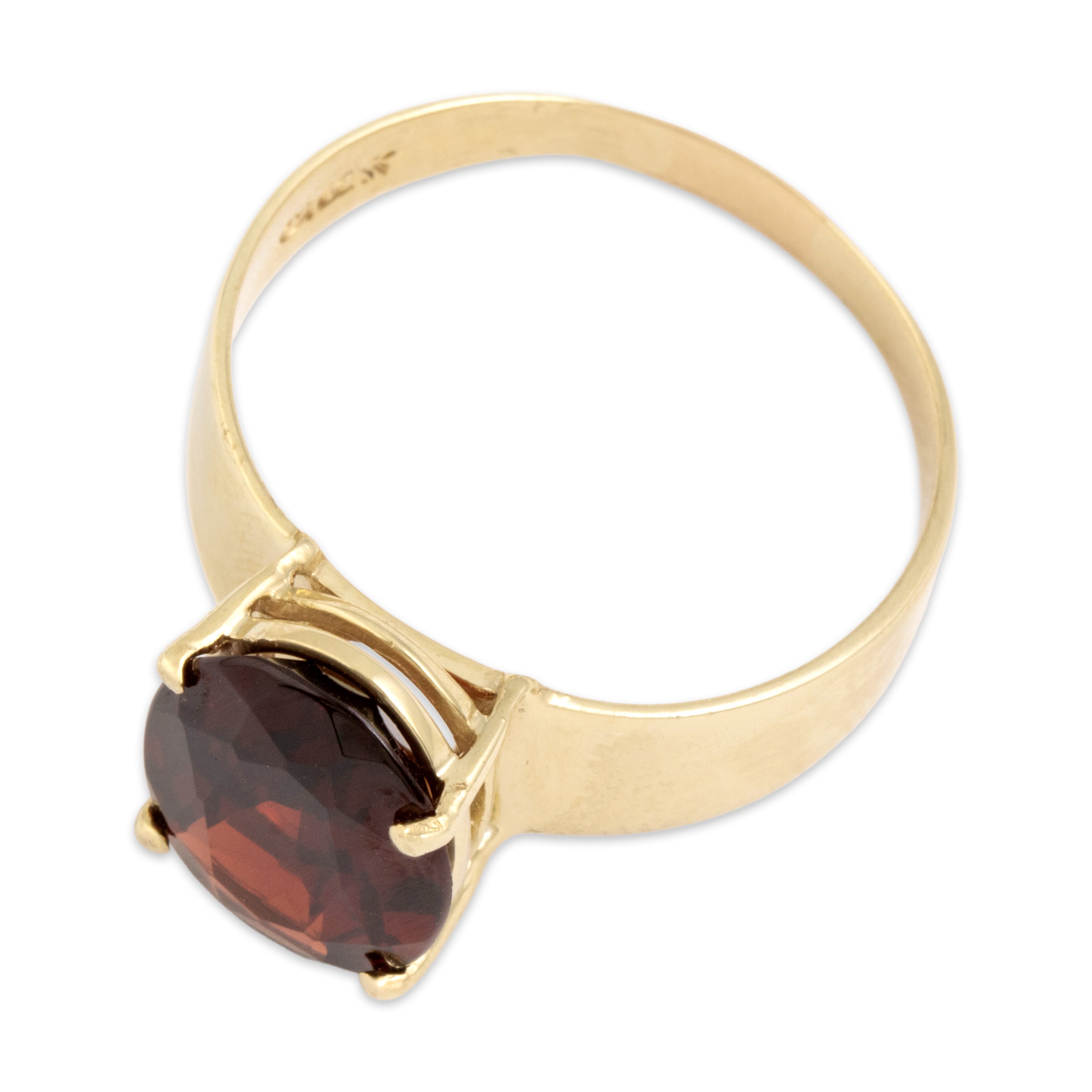 Vintage 10k Yellow Gold 5.21ct Garnet Bold Deep Crimson Oval Ring - Overall view