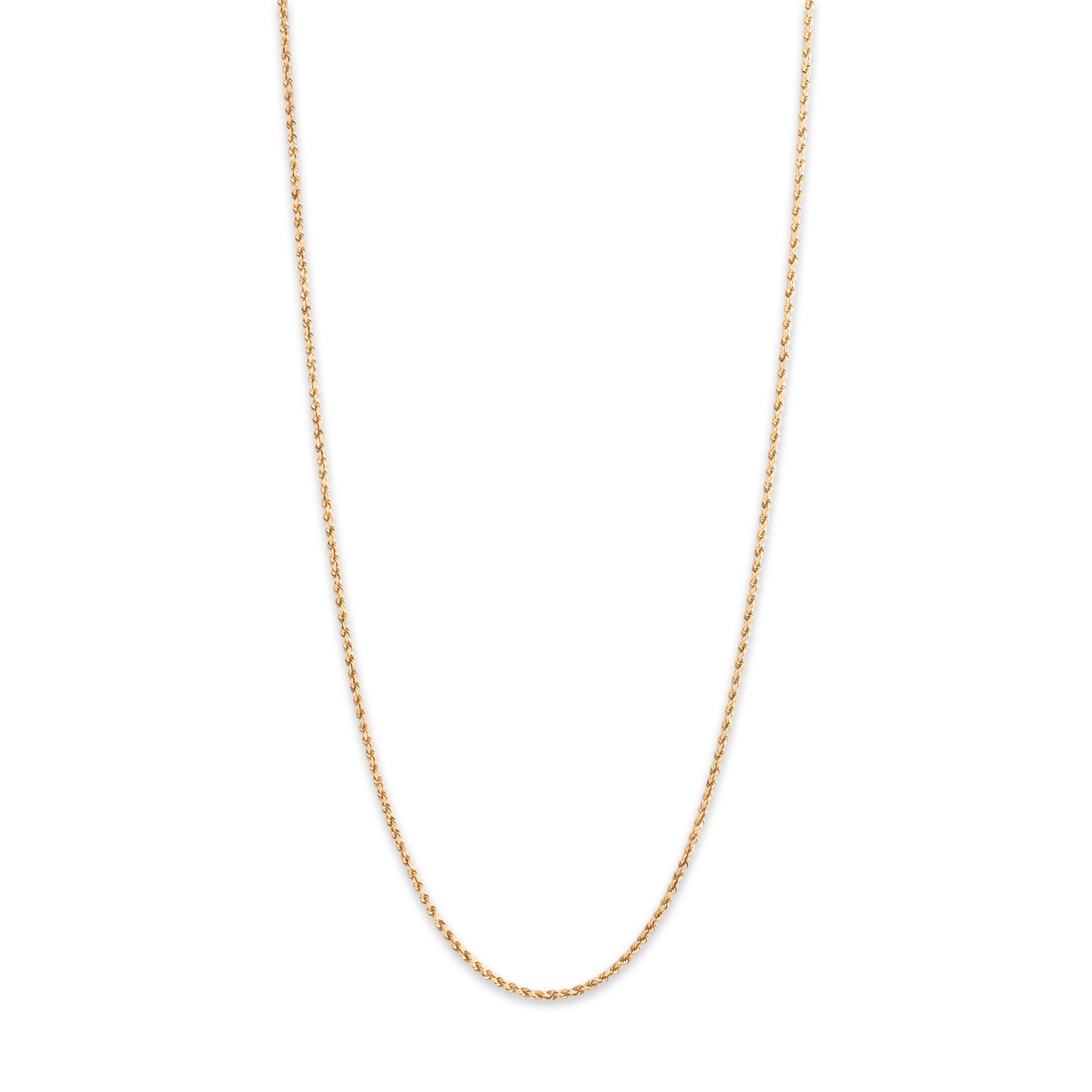 Vintage 14k Yellow Gold 1.75mm Glittering Rope Chain - detail view #1