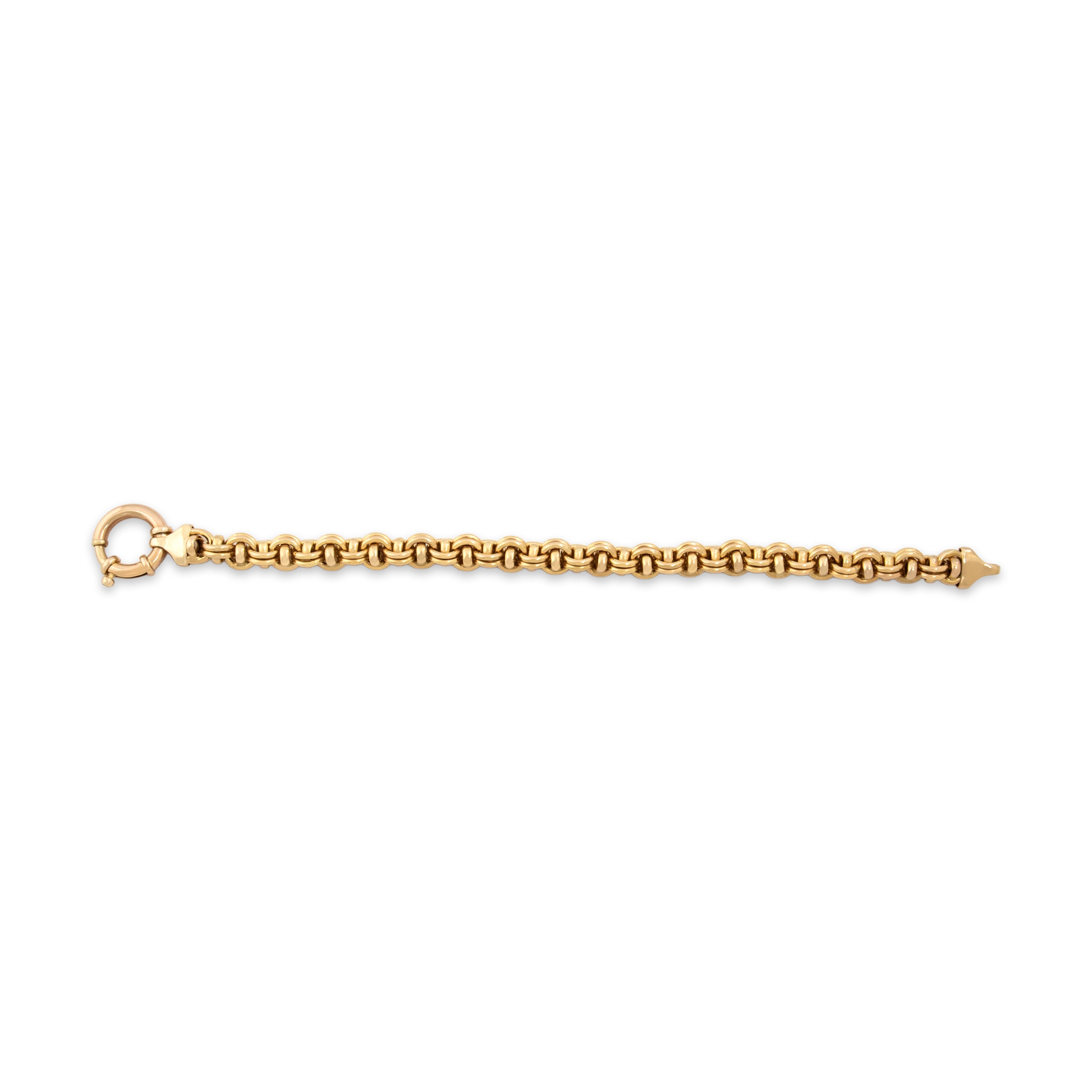 Vintage Italian Substantial 14k Yellow & Rosy Yellow Gold Dimensional Link Bracelet - Overall view