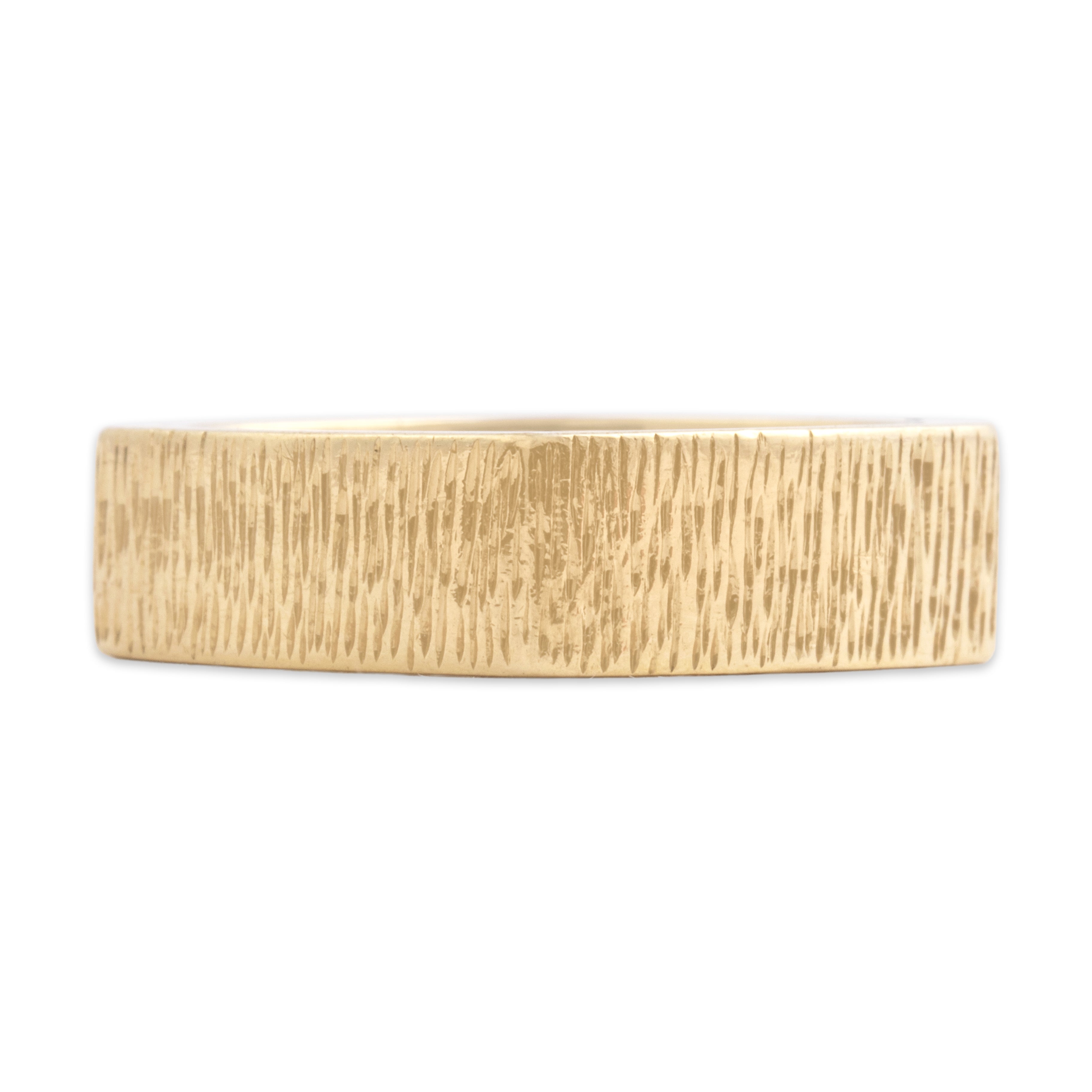 Vintage Austrian 14k Yellow Gold Bold Textured Squared Band Ring - Overall view