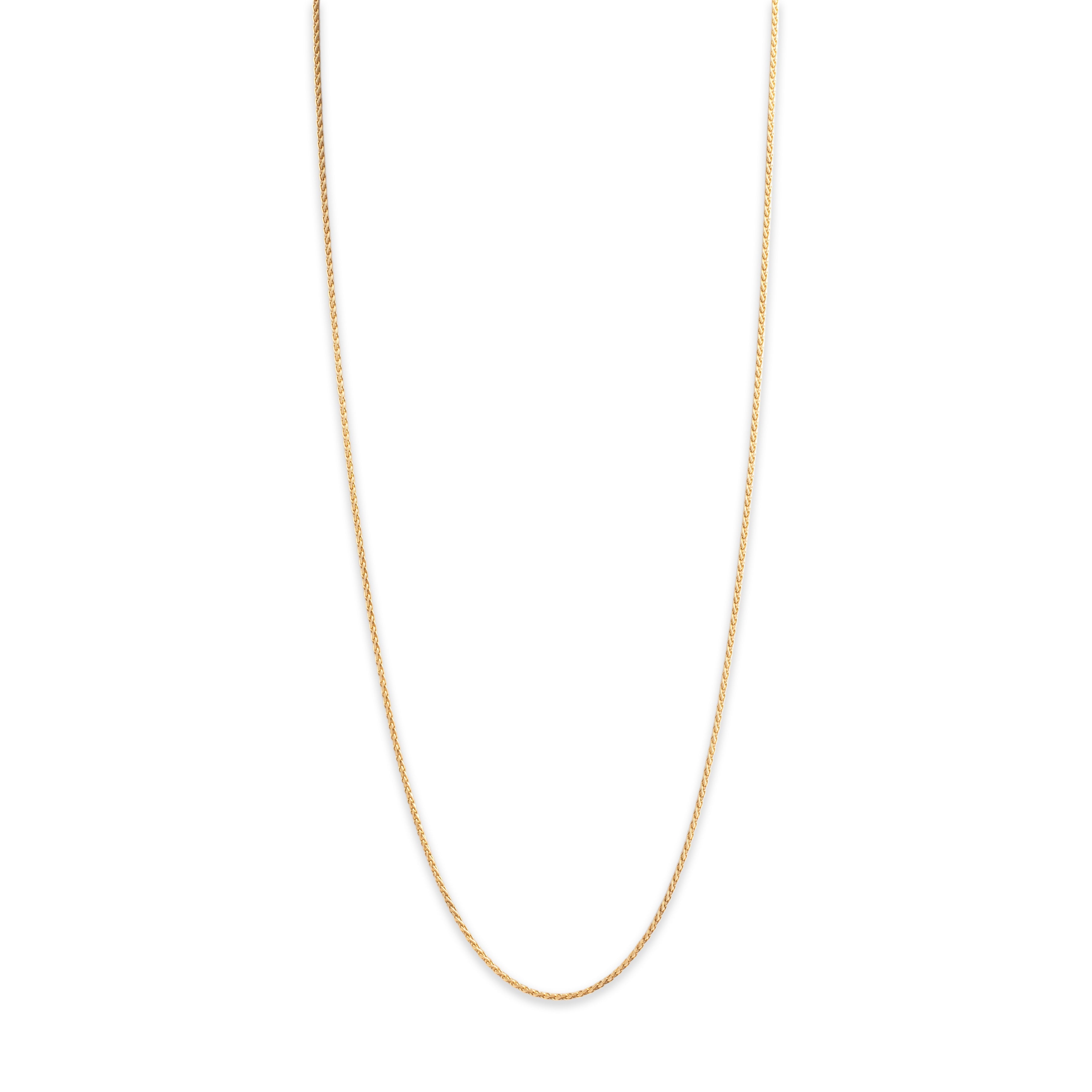 Vintage Italian 14k Yellow Gold 1.5mm Stackable Wheat Chain - detail view 1