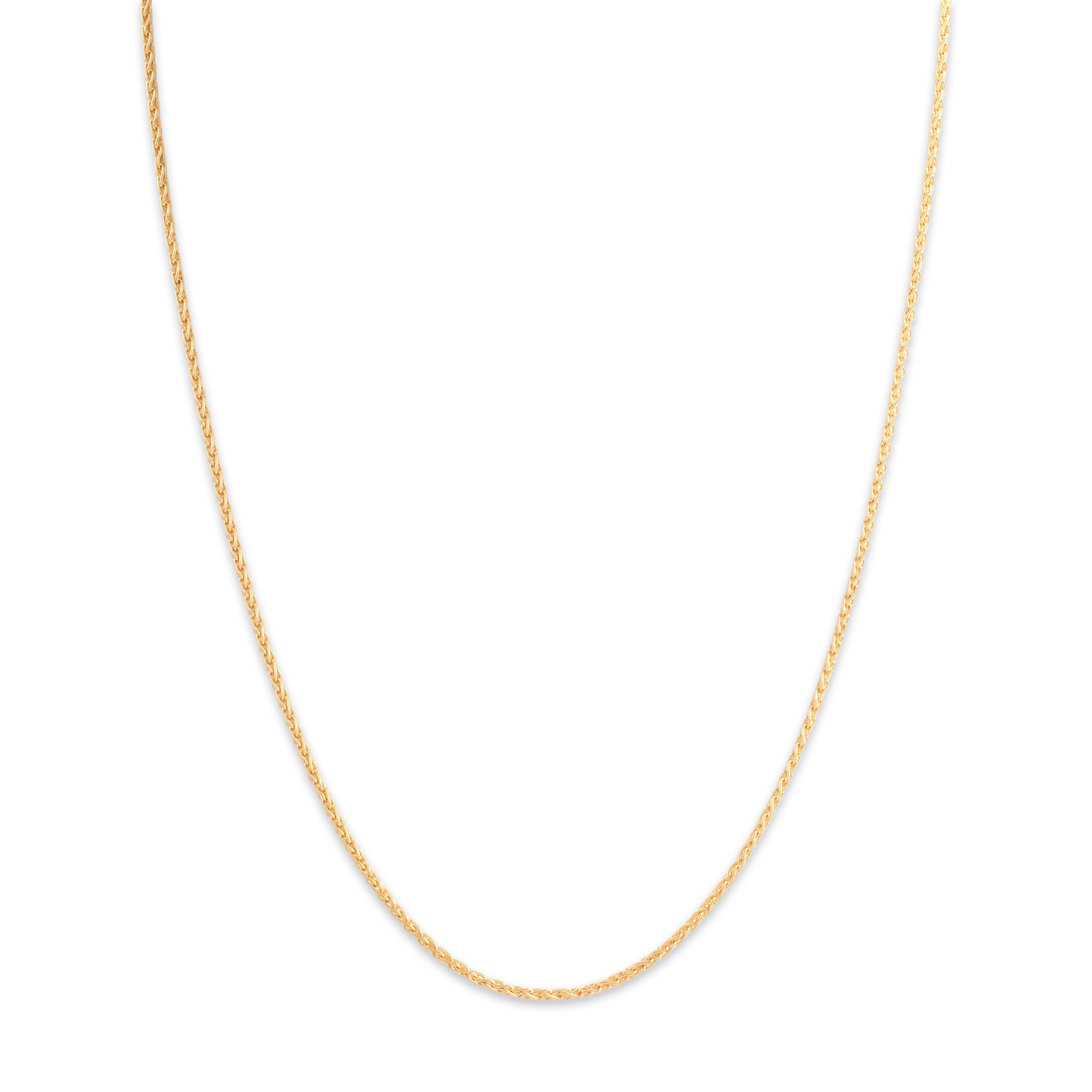 Vintage Italian 18k Yellow Gold 1.5mm Fantastic Wheat Chain - detail view #1