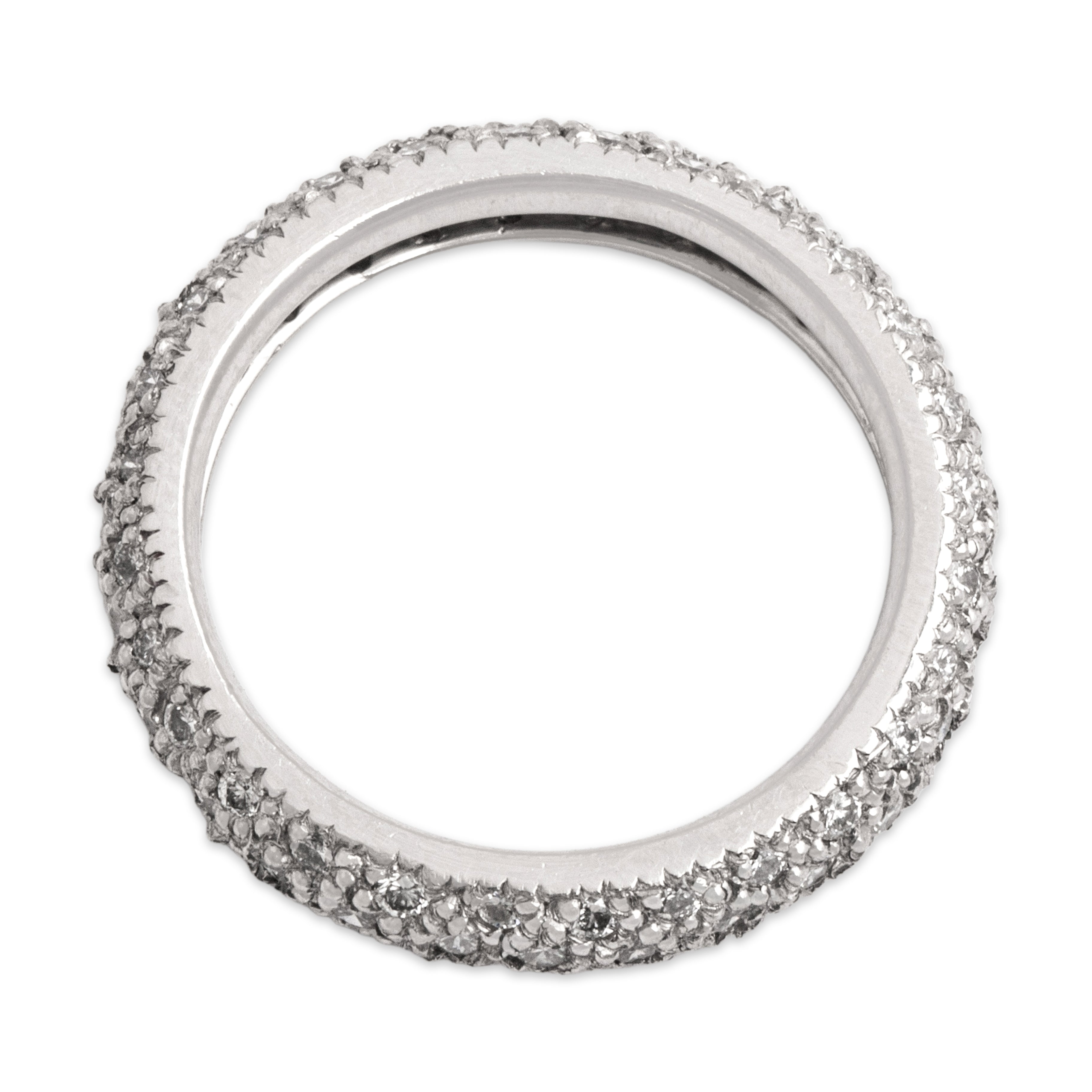 Vintage Platinum Diamond Sparkling Eternity Band Ring - Overall view