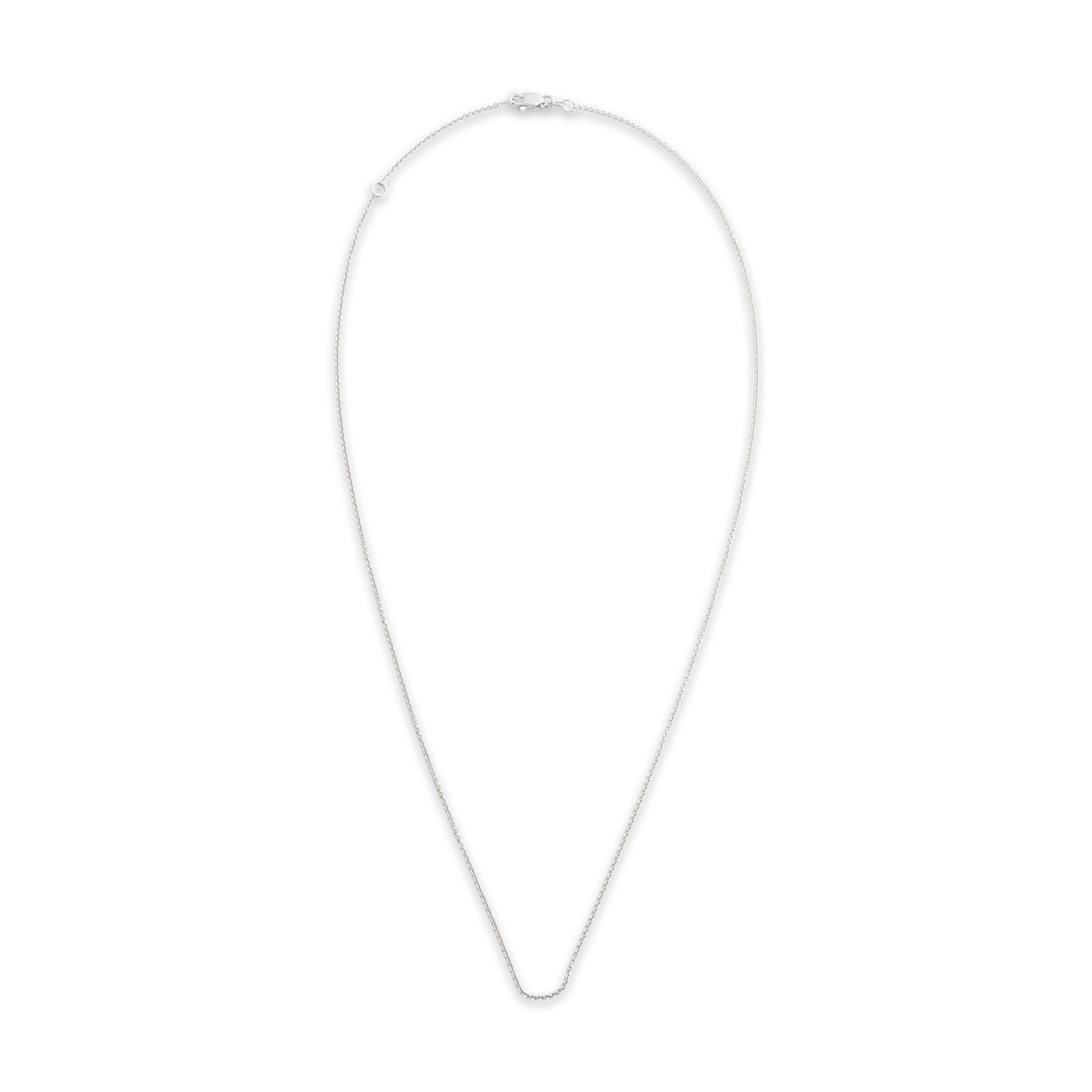 Vintage Italian 14k White Gold 1.1mm Sleek Cable Chain - Overall view
