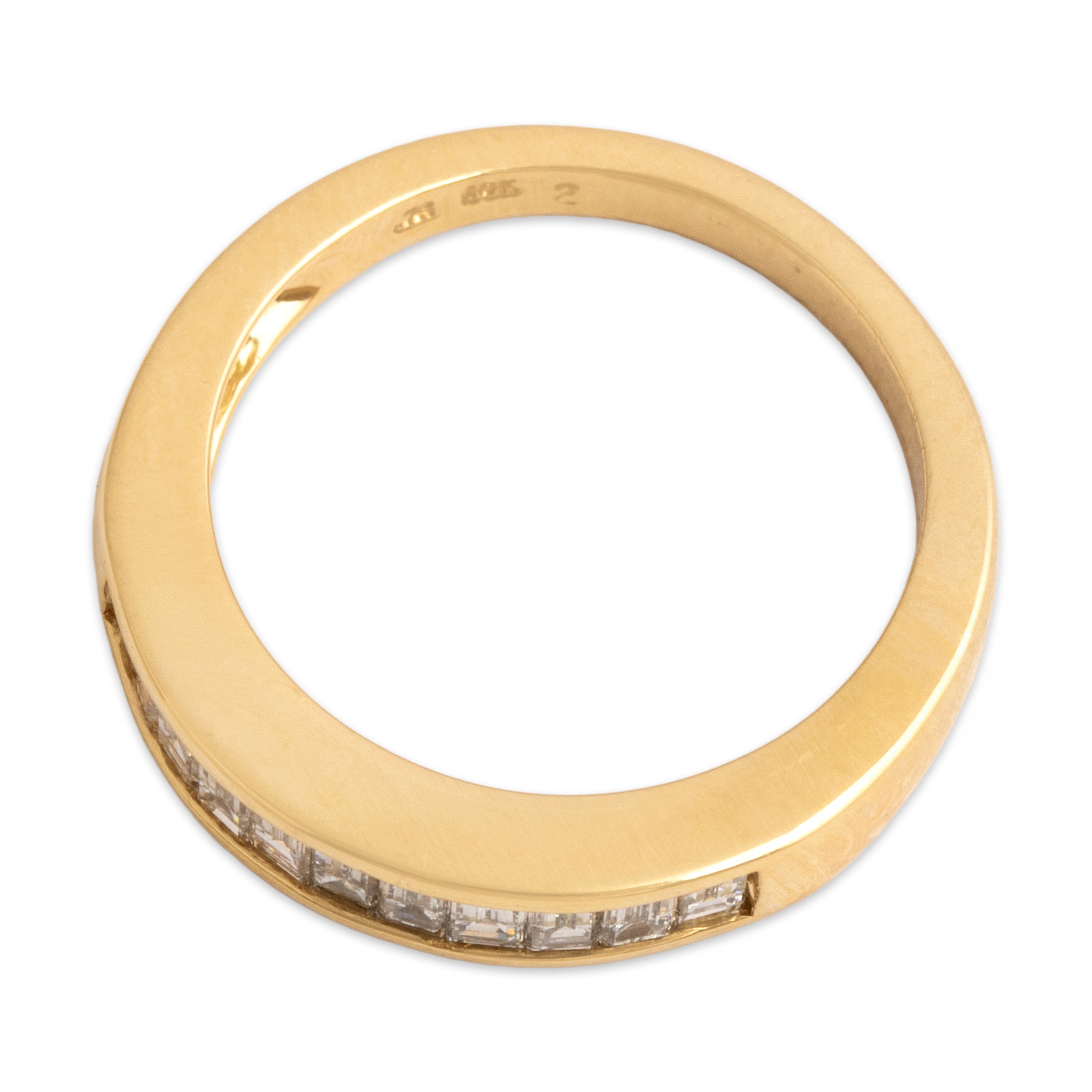 Vintage 18k Yellow Gold .54cttw Diamond Stylish Channel Ring - detail view #1