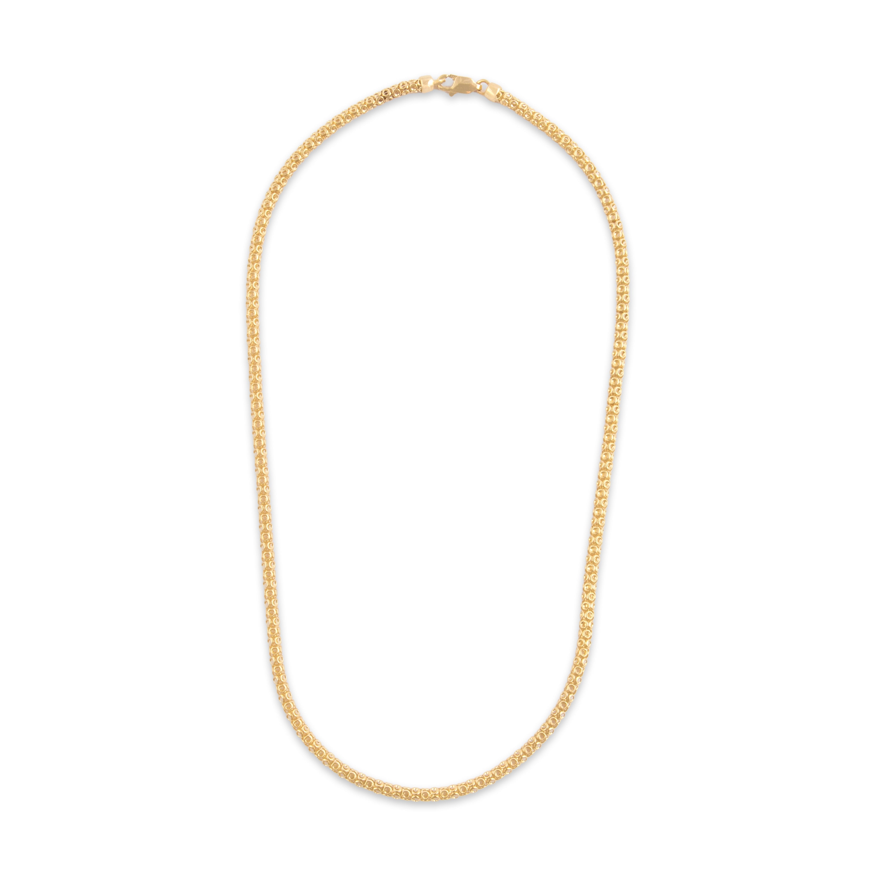 Vintage 14k Yellow Gold 3mm Chic Open Circle Link Chain - Overall view