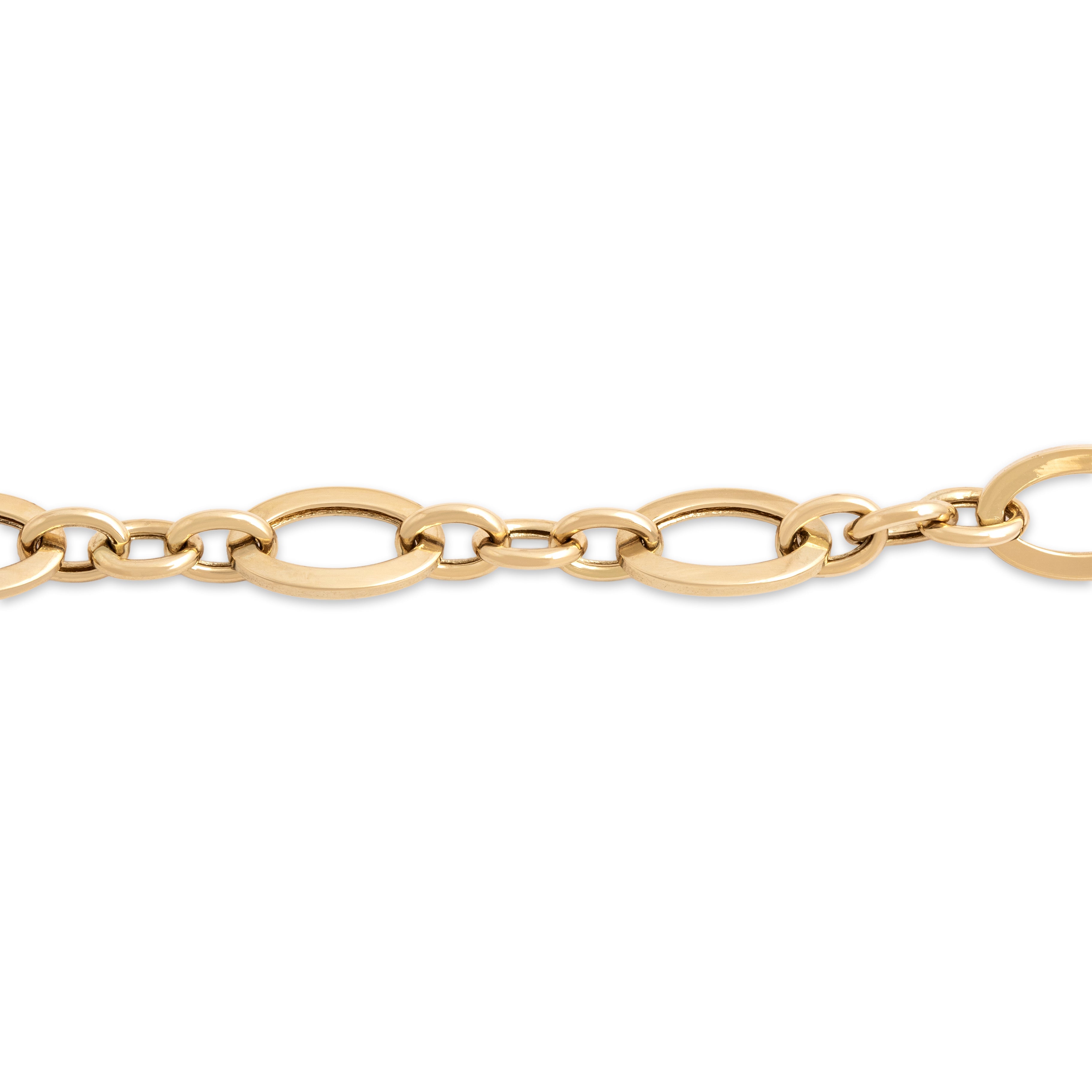 Vintage Lightweight 14k Yellow Gold Chic Mixed Link Bracelet - detail view #1