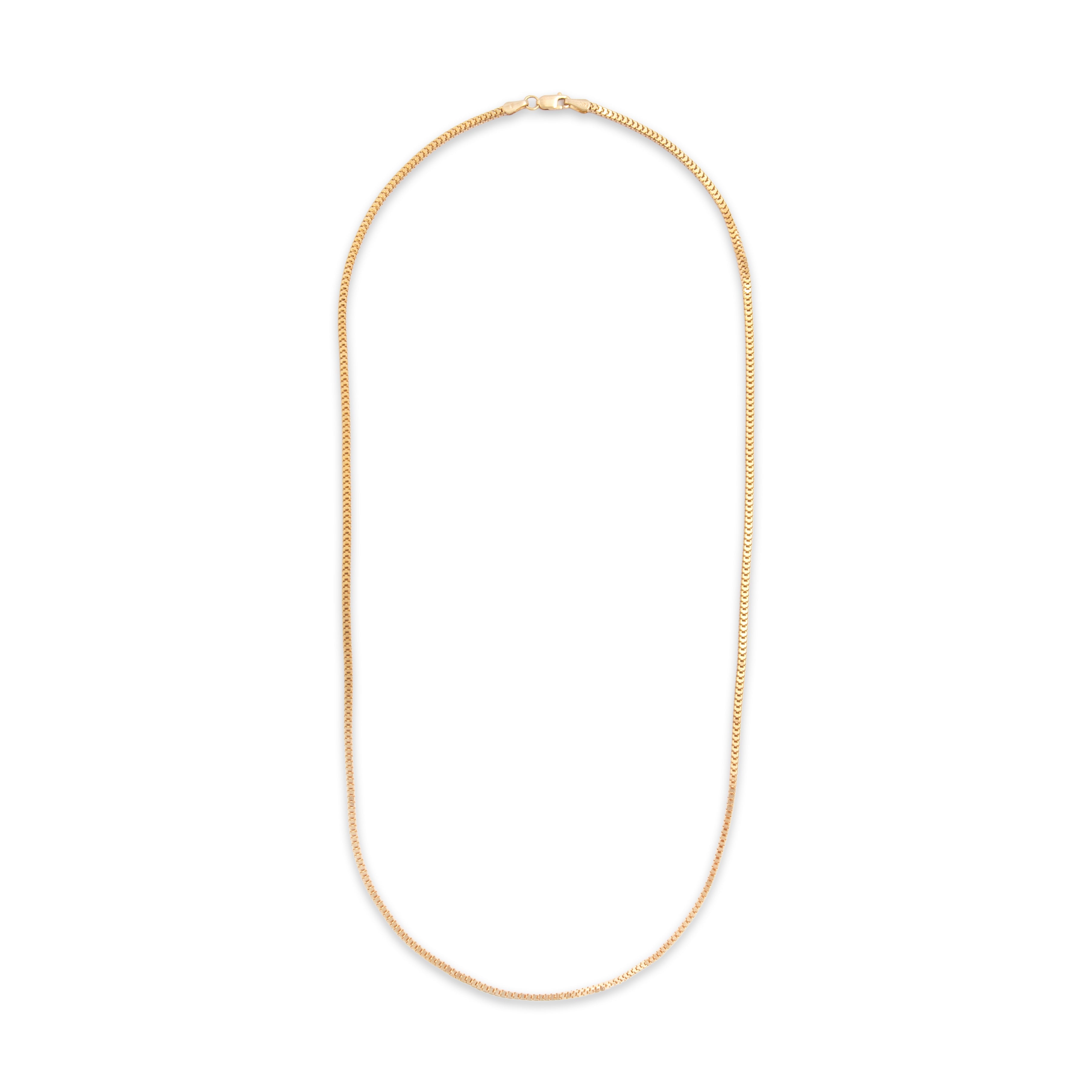 Vintage 14k Yellow Gold 1.9mm Stunning Sinuous Dimensional Box Chain - Overall view
