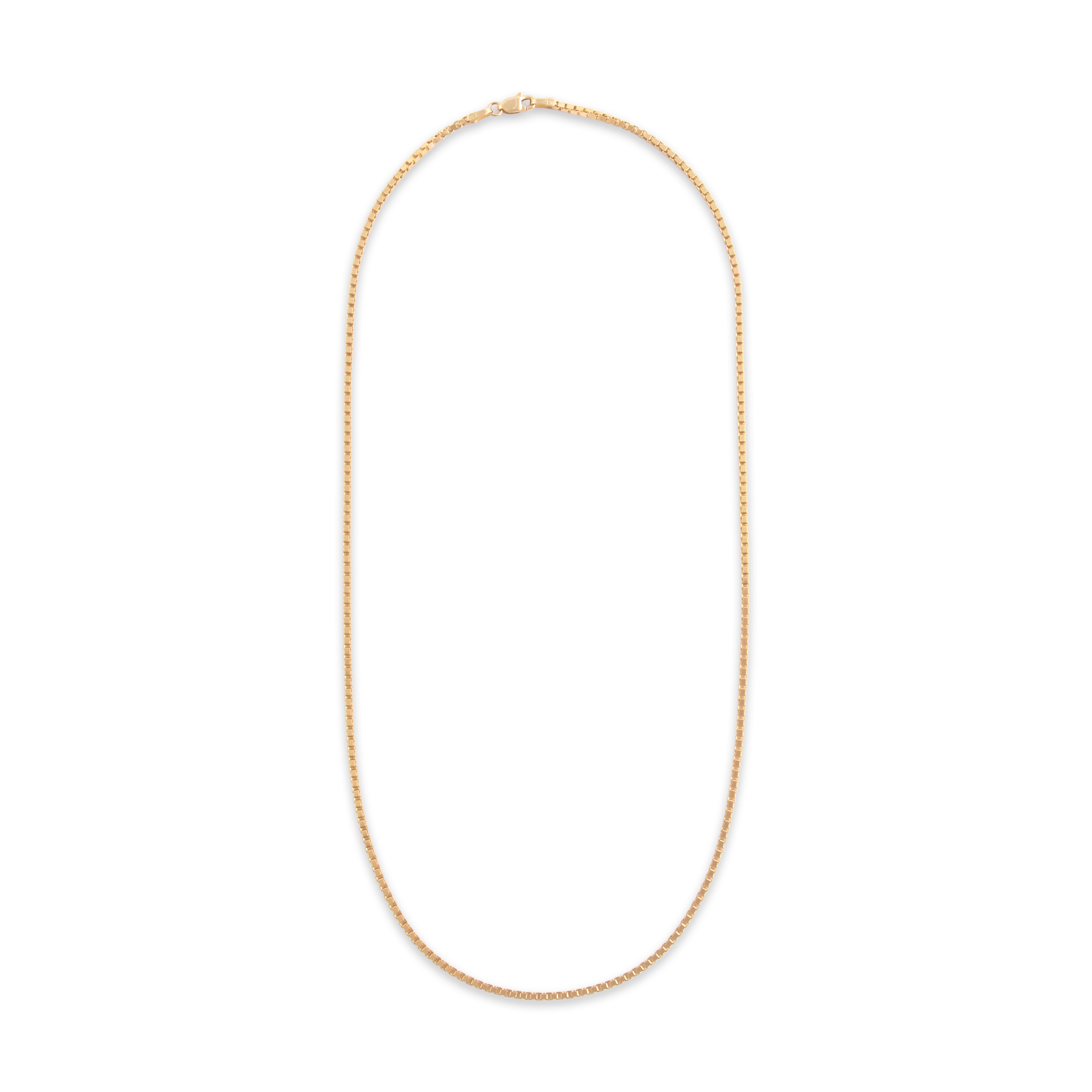 Vintage 14k Yellow Gold 1.6mm Dimensional Box Chain - Overall view
