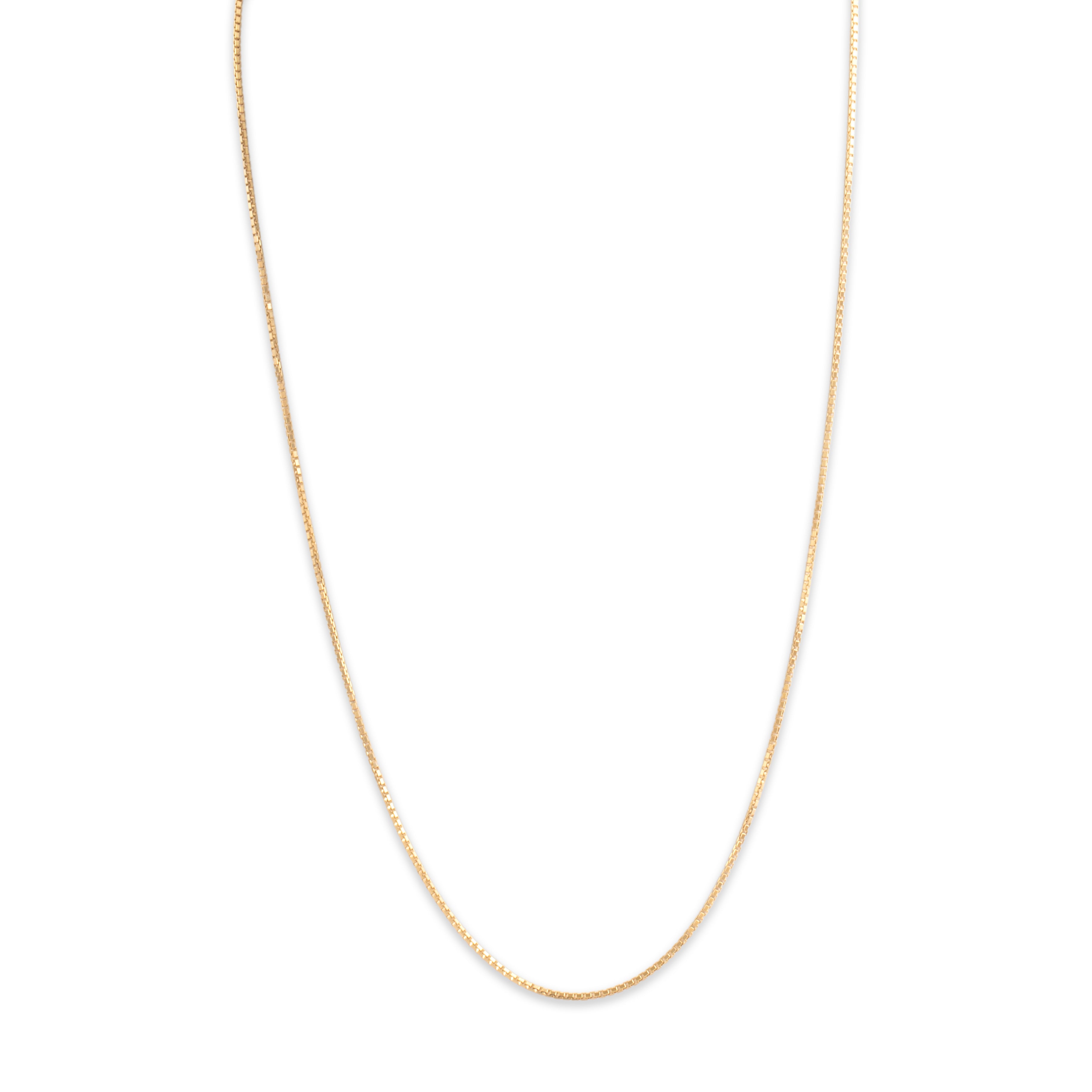 Vintage Italian 14k Yellow Gold 1.2mm Sleek Box Chain - detail view #1