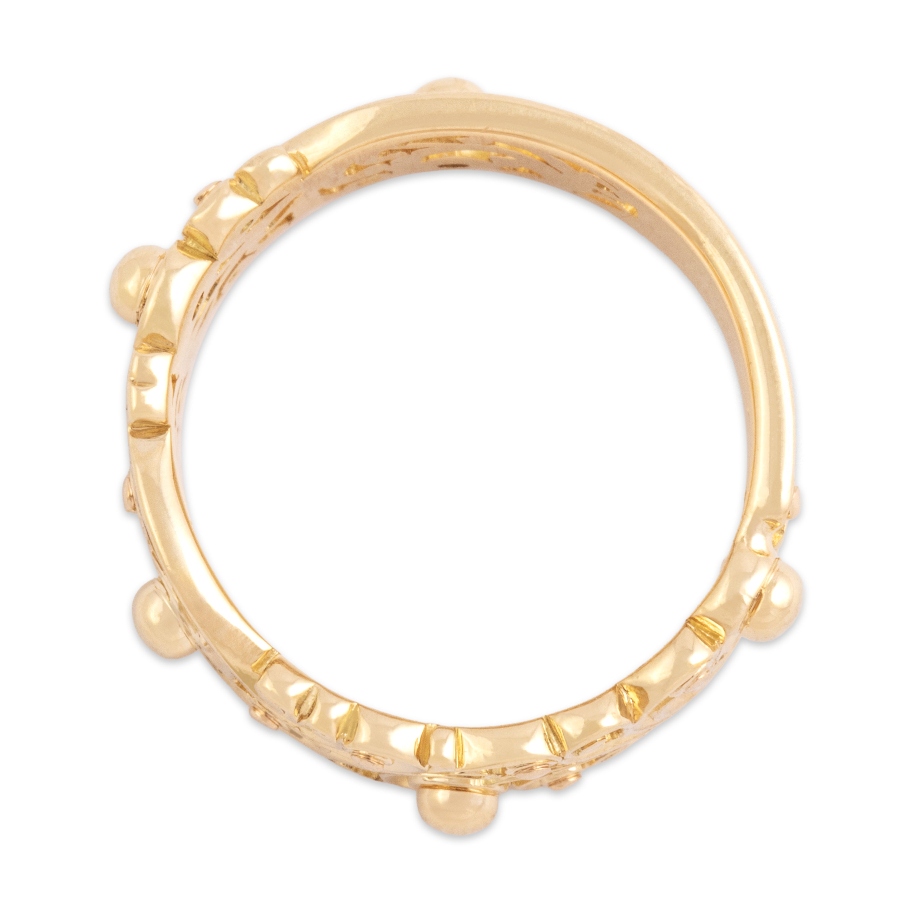 Vintage 18k Yellow Gold Open Natural Swirling Band Ring - Overall view