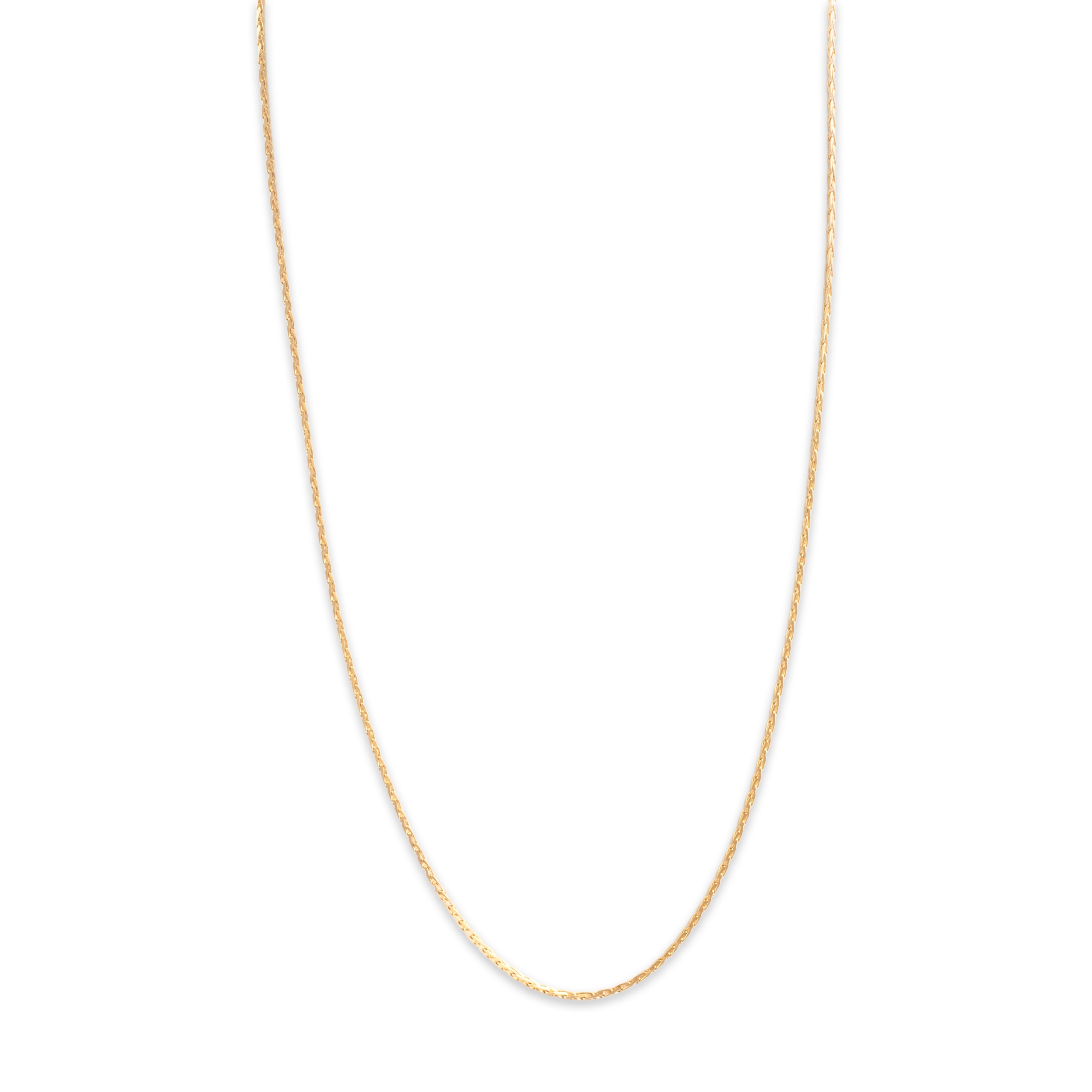 Vintage 14k Yellow Gold 1.2mm Boxy Wheat Chain - detail view #1