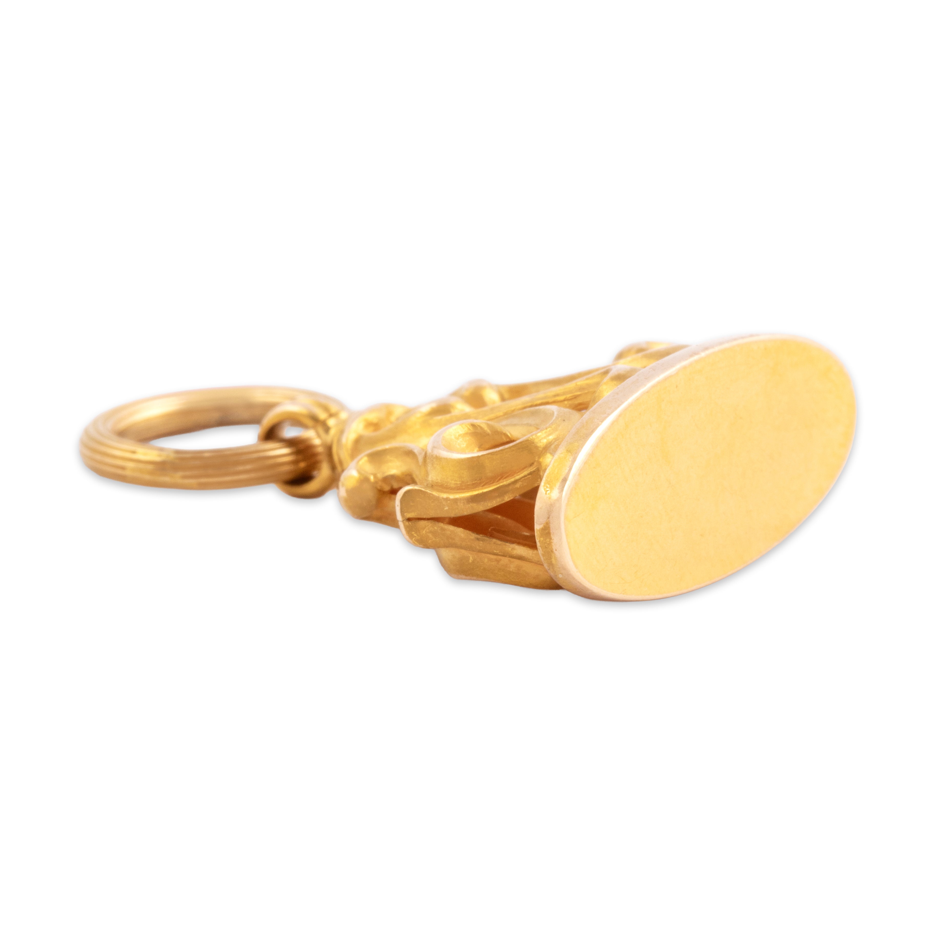 Antique Victorian Large 14k Yellow Gold Ornate Fob Charm / Pendant - detail view #1
