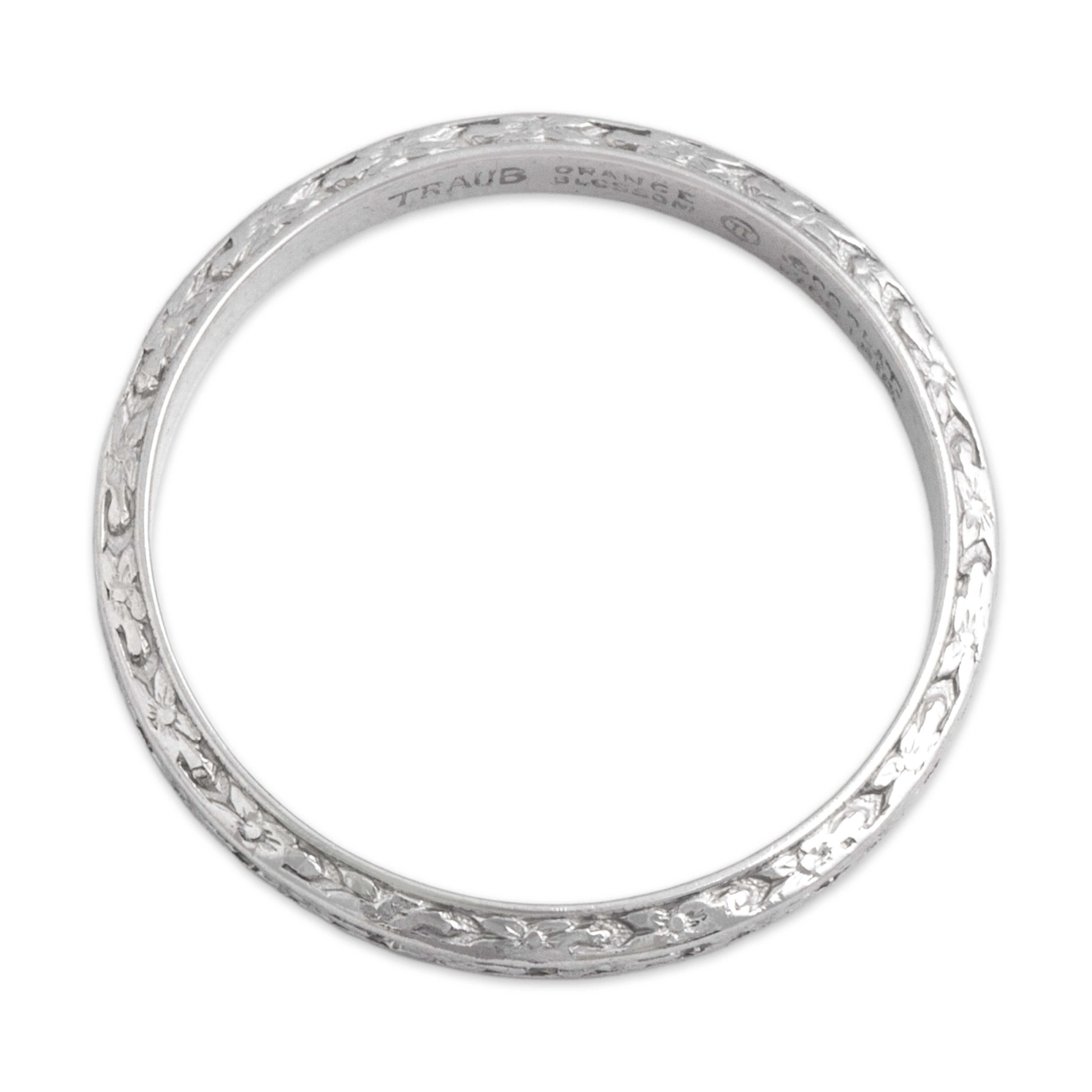 Antique Traub Platinum Orange Blossom Eternity Band Ring - Overall view