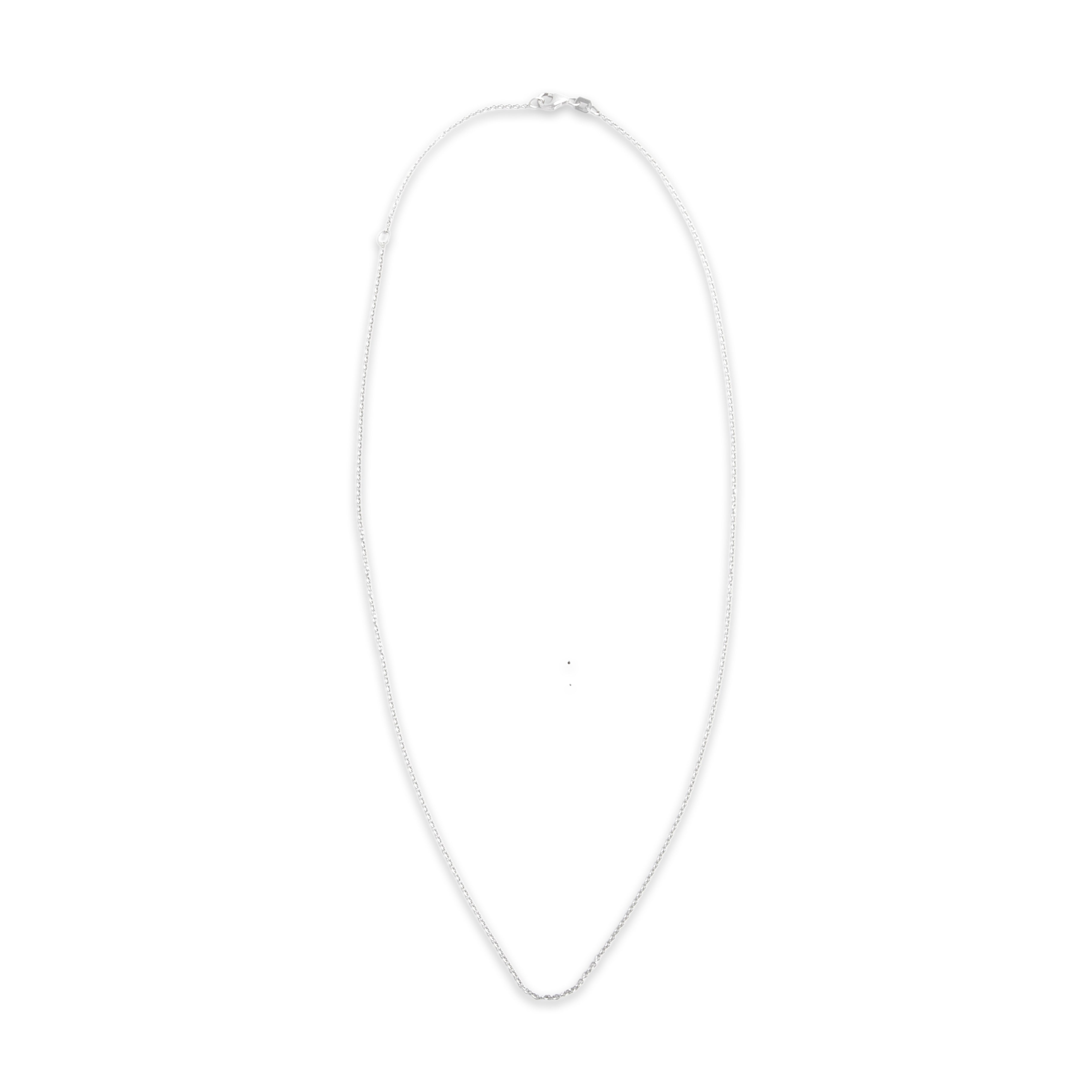Vintage 14k White Gold 1.2mm Sleek Everyday Cable Adjustable Chain - Overall view