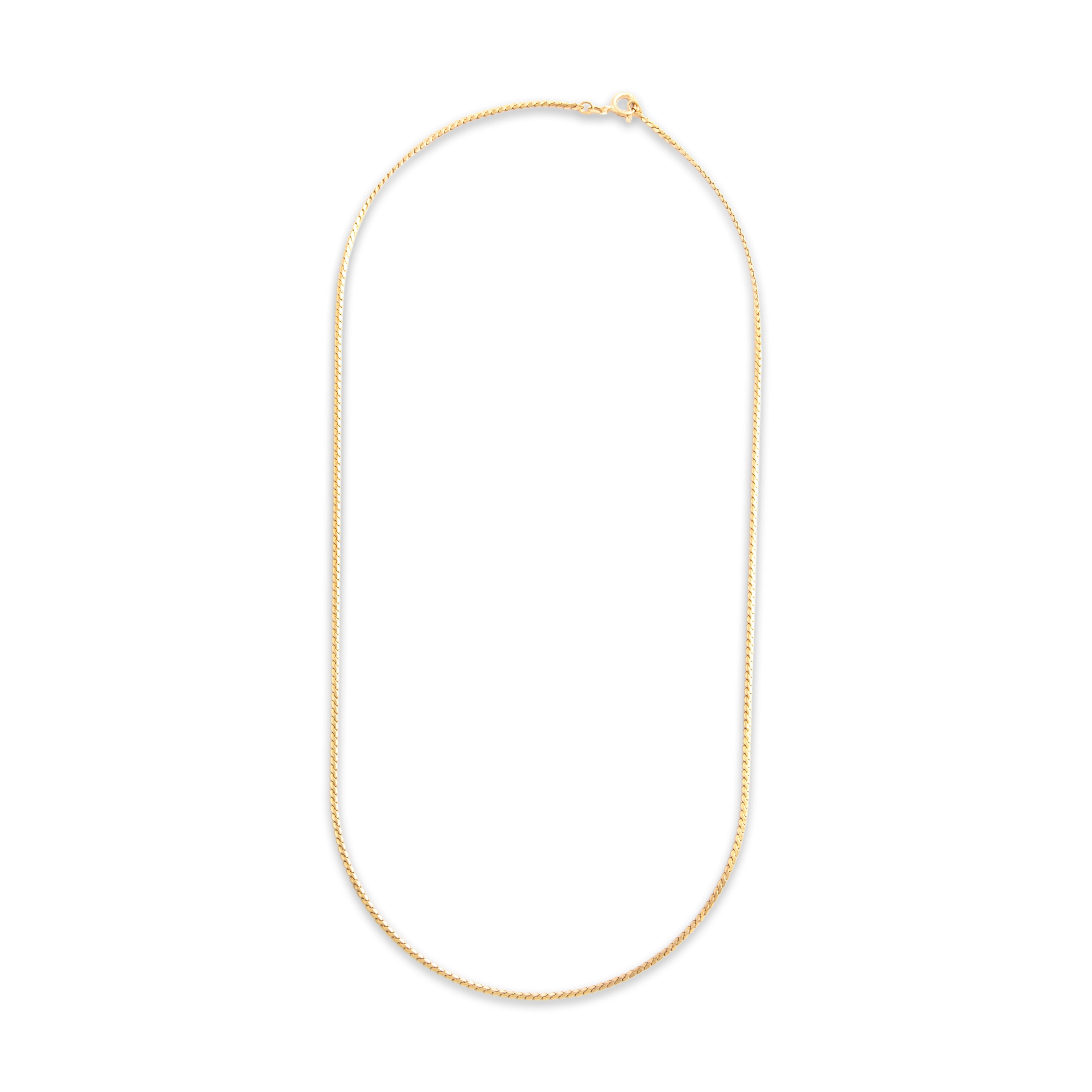 Vintage Substantial 18k Yellow Gold 1.8mm Serpentine Link Chain - Overall view
