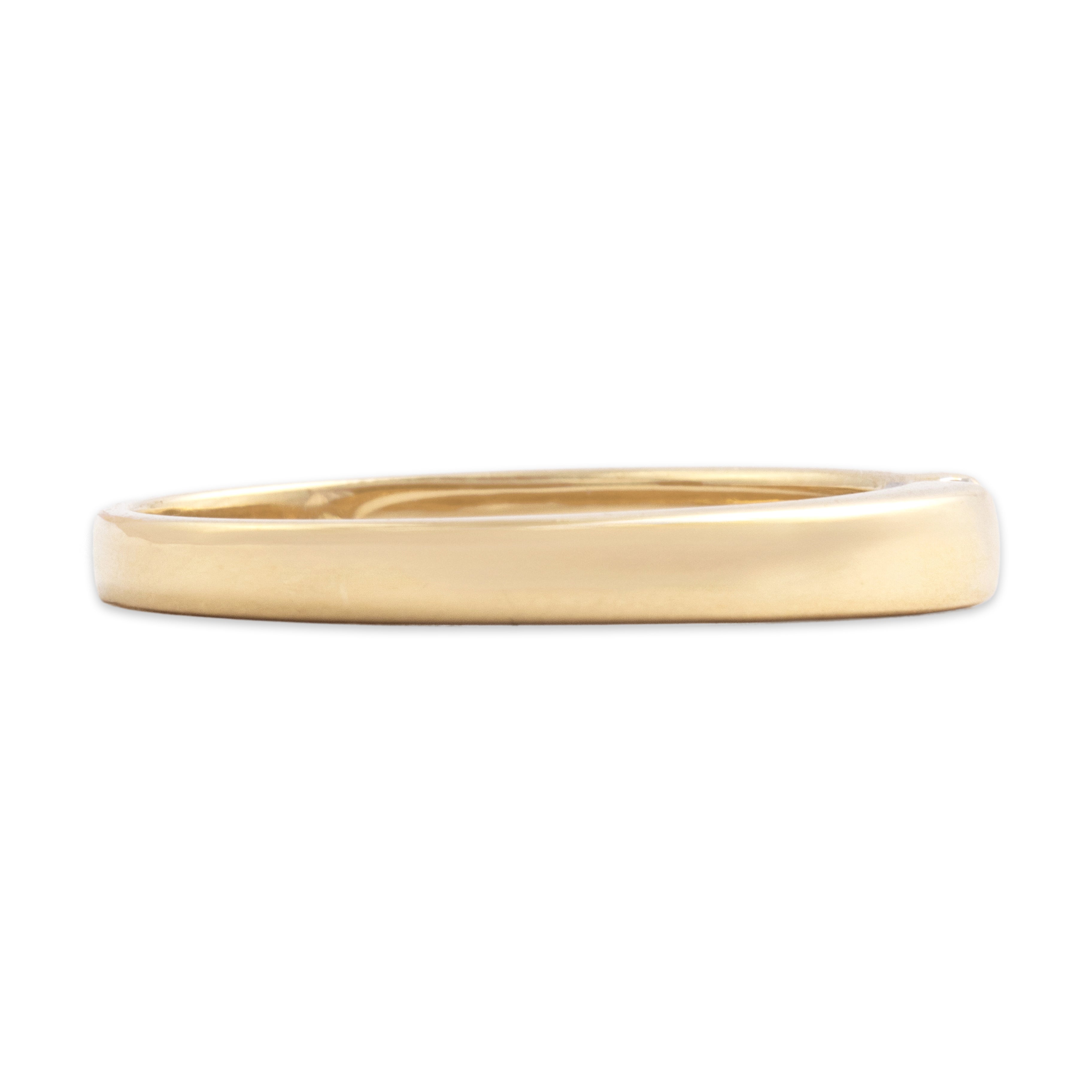 Estate 14k Yellow Gold Diamond Classic Solitaire Band Ring - Back view