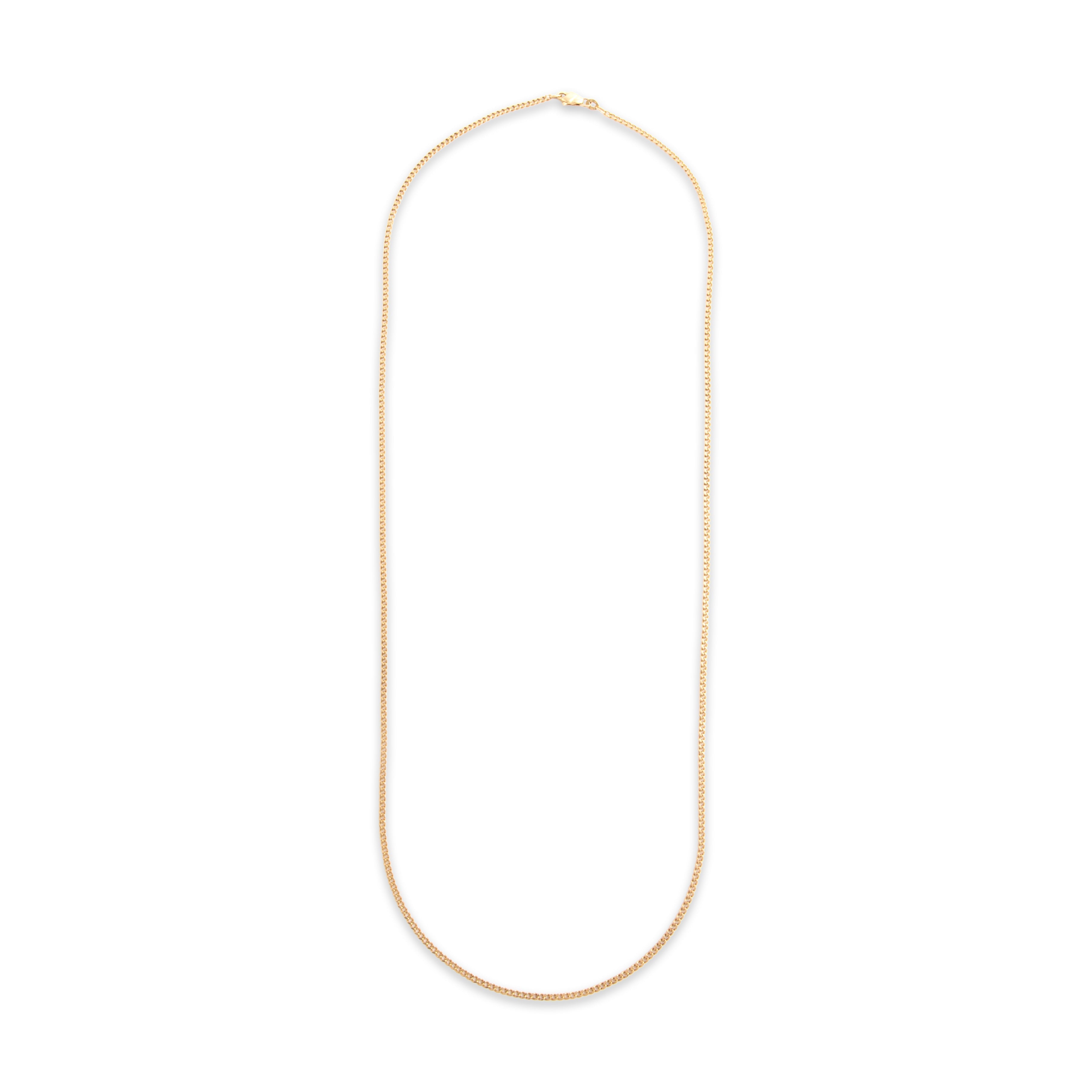 Vintage Italian 18k Yellow Gold 23mm Classic Long Curb Chain - Overall view
