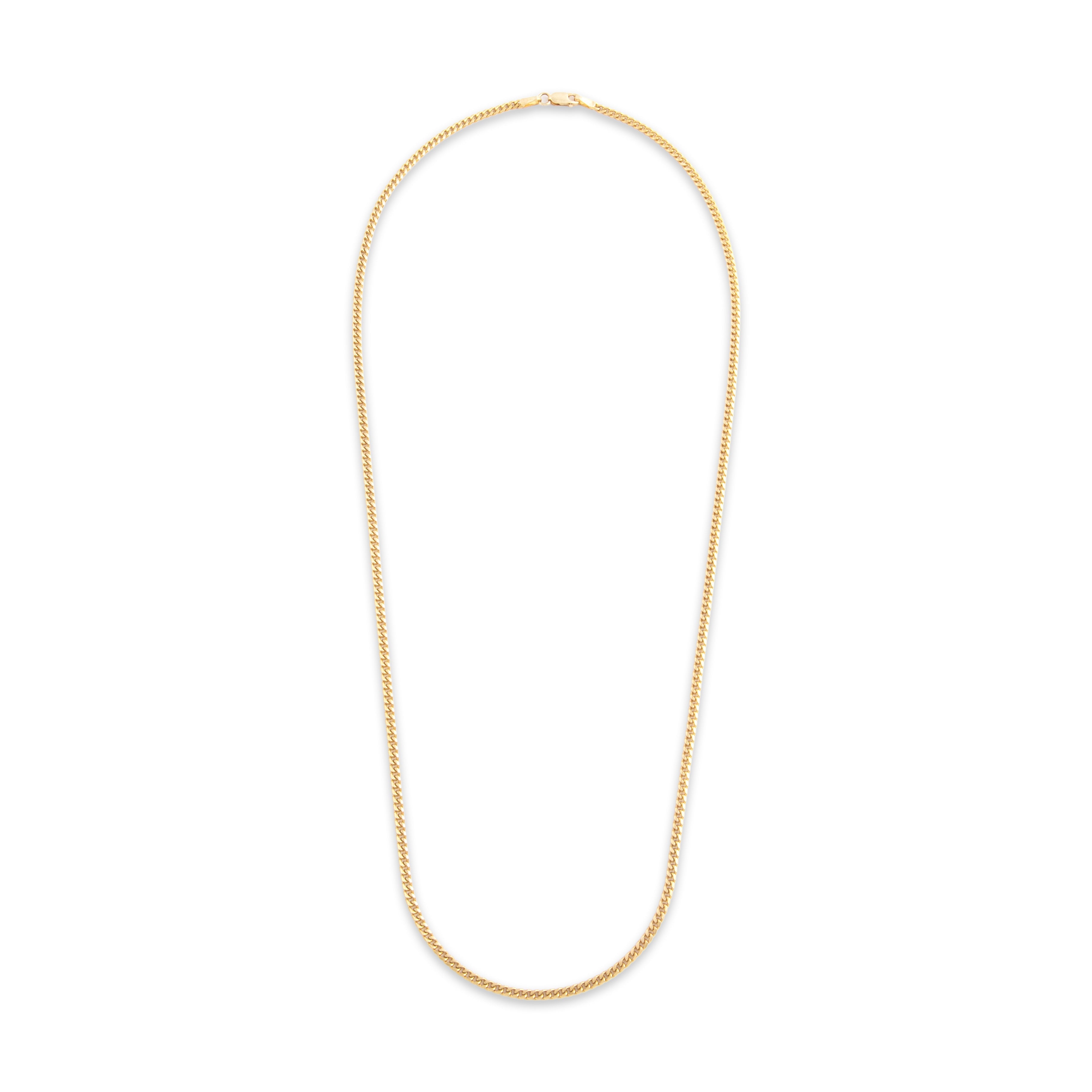 Vintage 14k Yellow Gold 2.3mm Quintessential Flat Curb Chain - Overall view