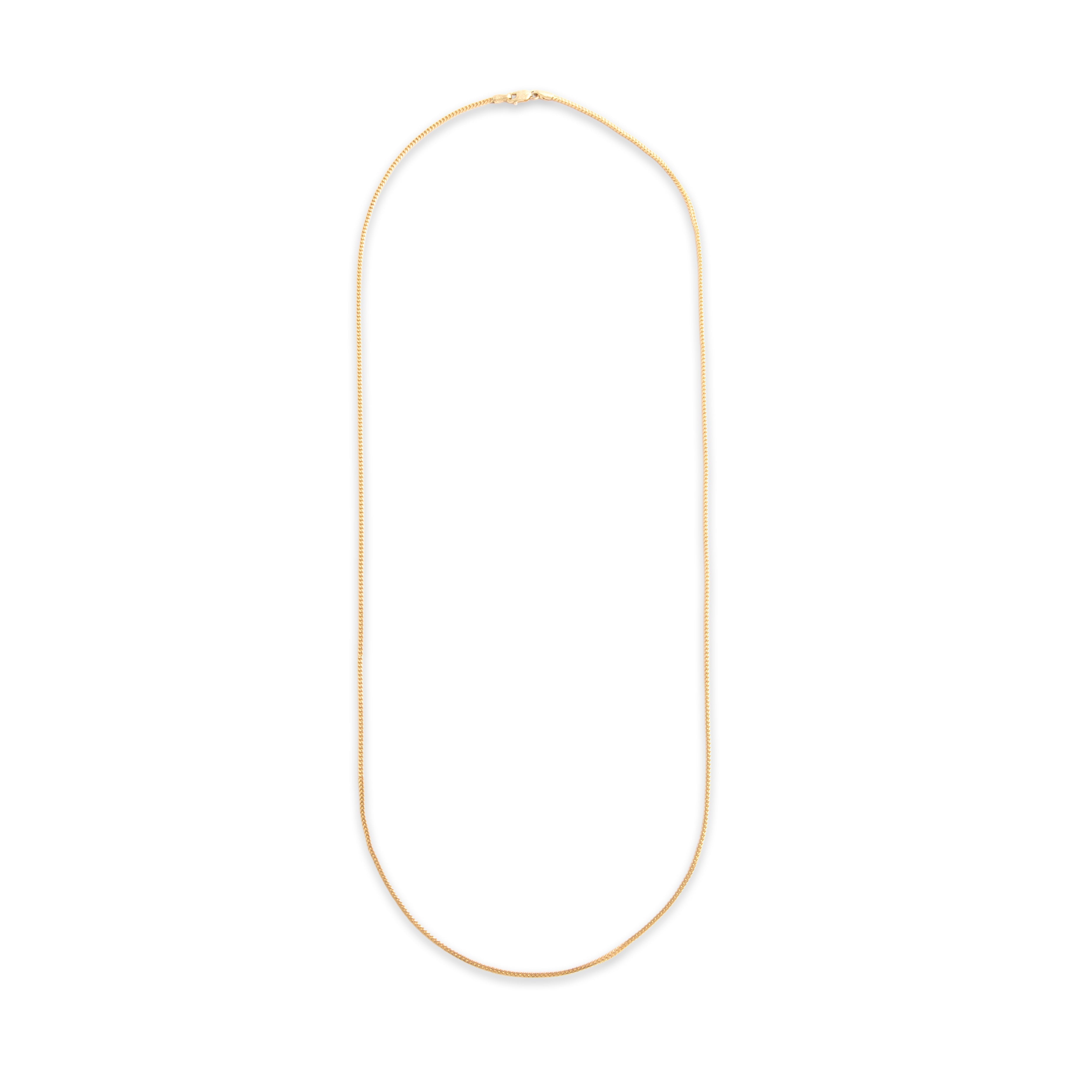 Vintage Italian 14k Yellow Gold 1.4mm Dimensional Sleek Foxtail Chain - Overall view