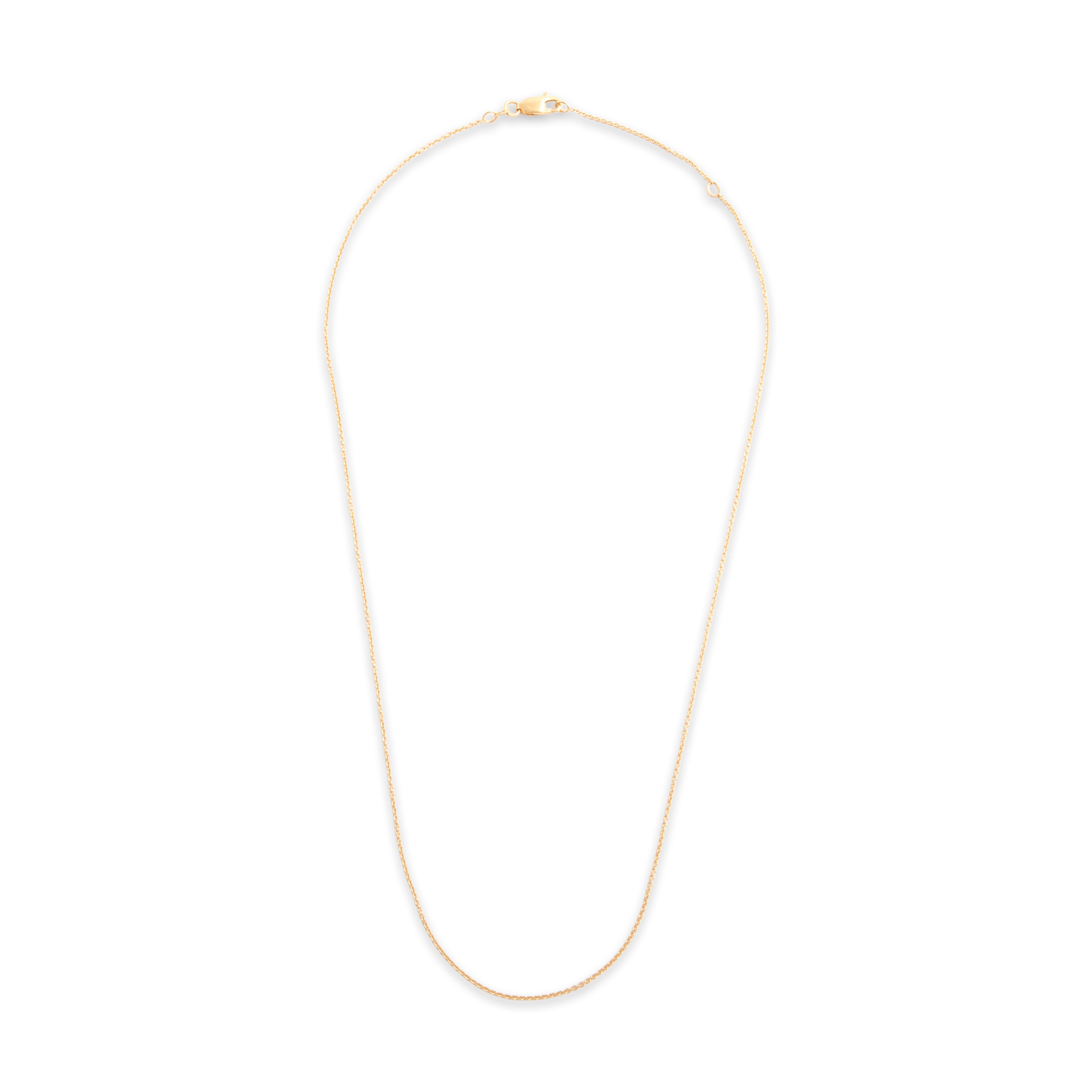 Estate Italian 18k Yellow Gold 1mm Delicate Round Cable Chain - Overall view