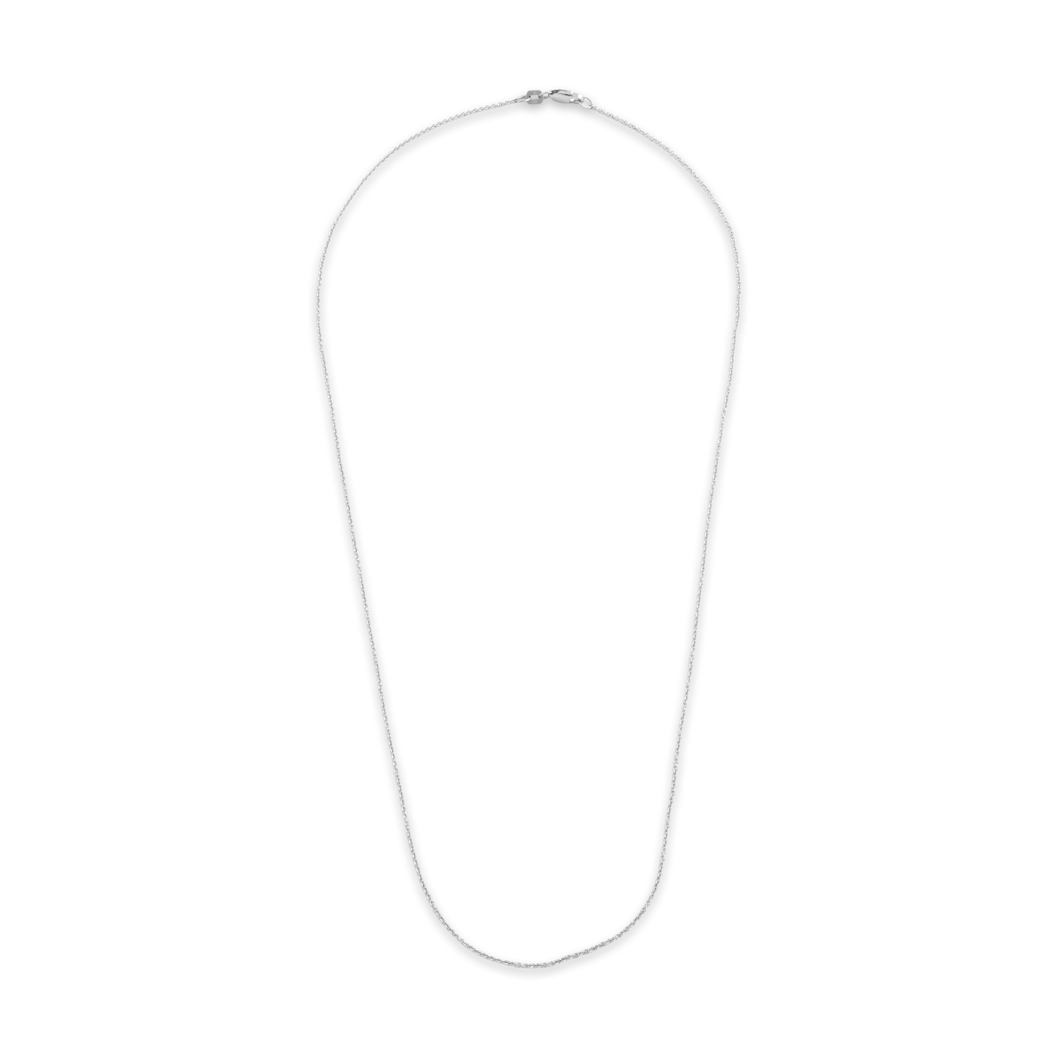 Vintage 14k White Gold 1mm Dainty Cable Chain - Overall view